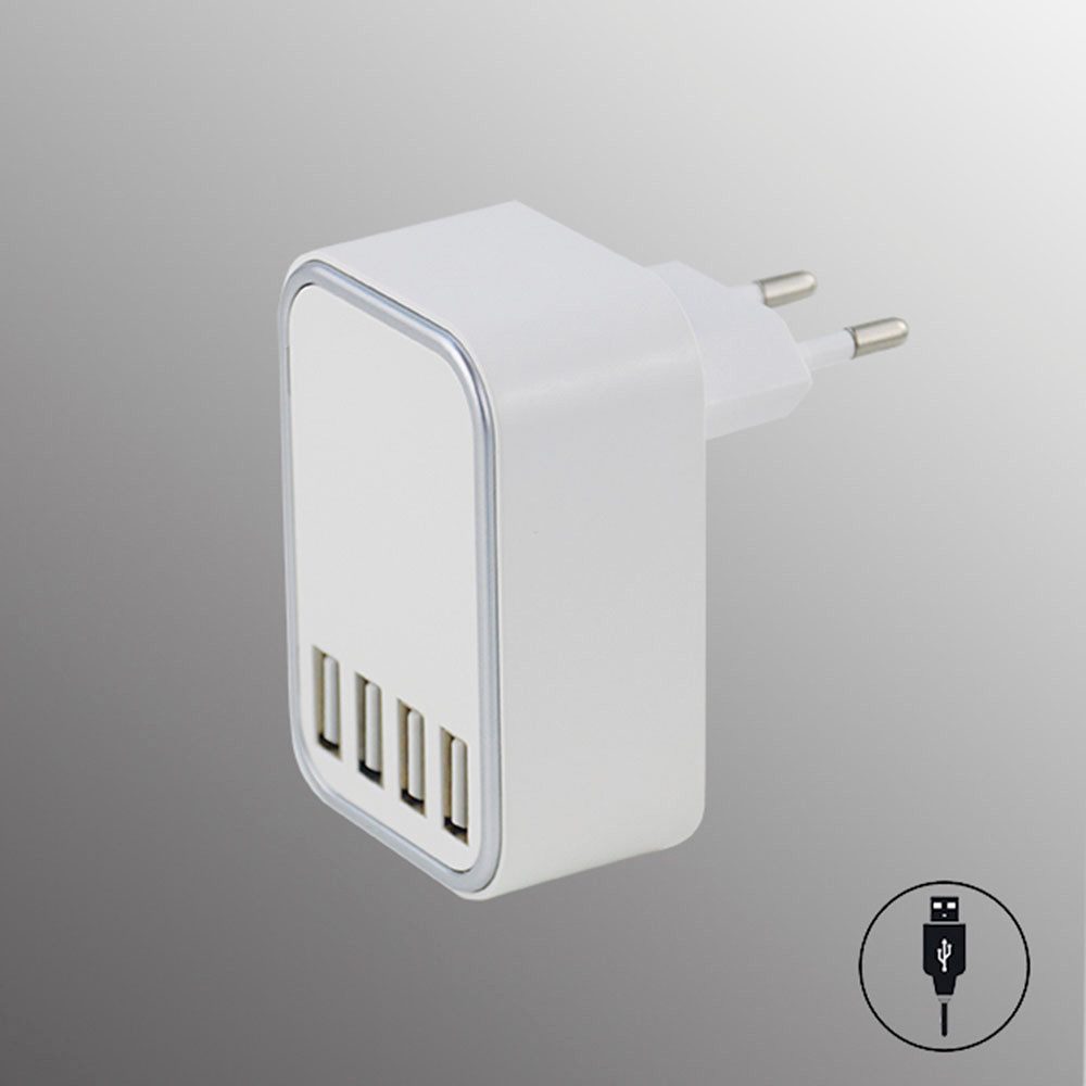 easy! BY FHL Hub Ladeadapter - 4 mal USB-Port USB-Adapter Typ C (Eurostecker), Ladeadapter USB, Adapter, 4X USB-Port, Eurostecker, ohne USB-Kabel