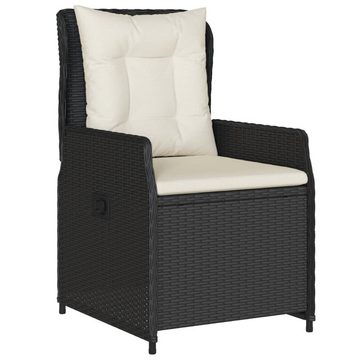 vidaXL Garten-Essgruppe 9-tlg. Garten-Essgruppe mit Kissen Schwarz Poly Rattan, (9-tlg)