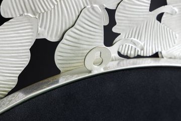 riess-ambiente Wandspiegel GINKGO LEAFS XL 90cm gold / silber (1-St), Wohnzimmer · Metall · rund · Dekoration · mit Rahmen · Handmade