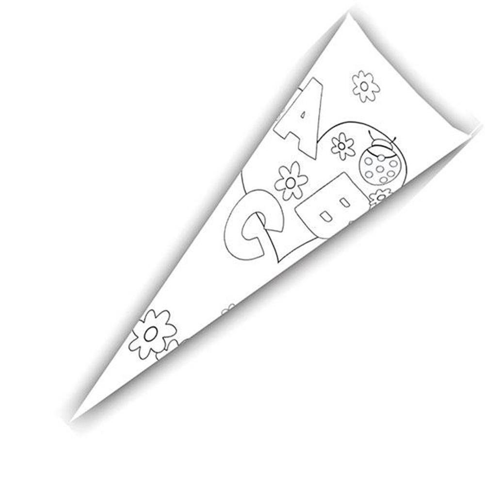 Nestler Schultüte Ausmaltüte, 50 cm, rund, ohne Verschluss, Zuckertüte