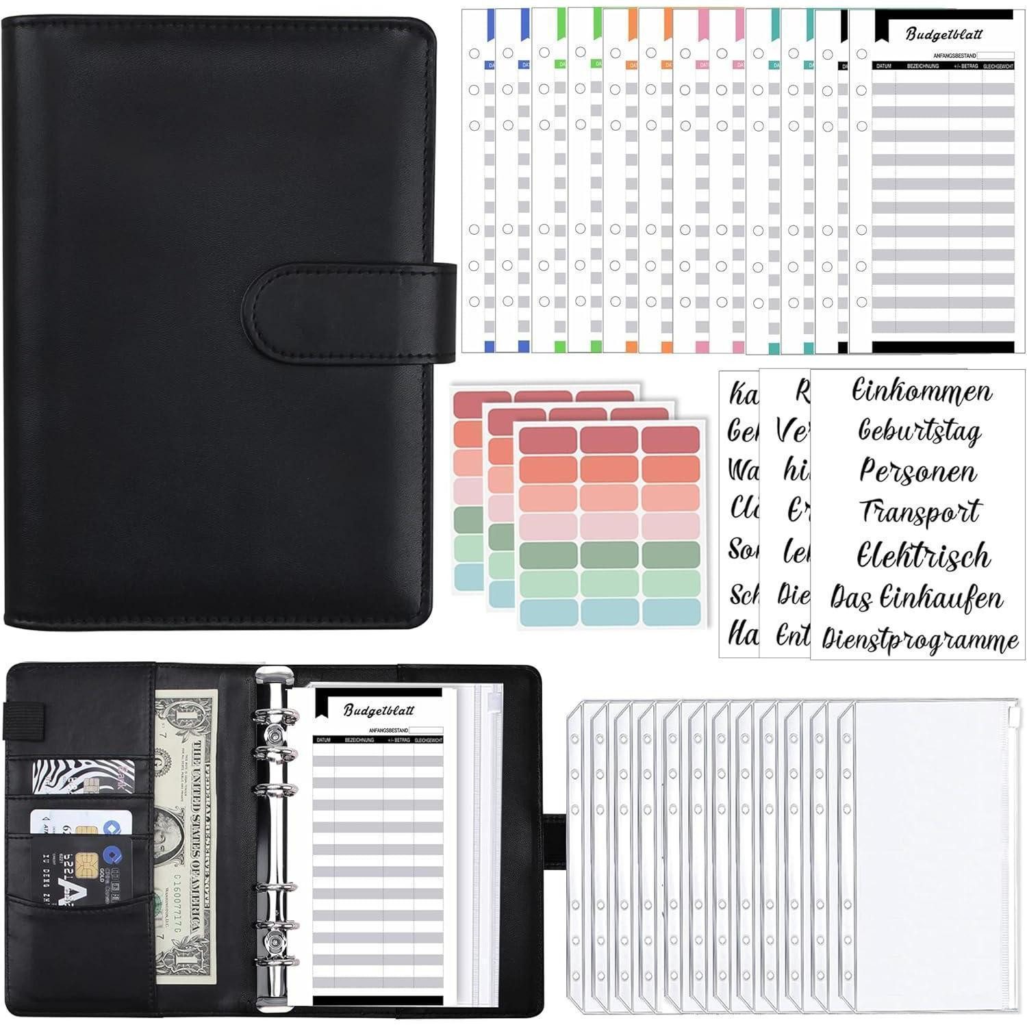 KIHONI Aktenordner A6 Budget Planner Geld Organizer Sparplan Reise Tagebuch Geschenk
