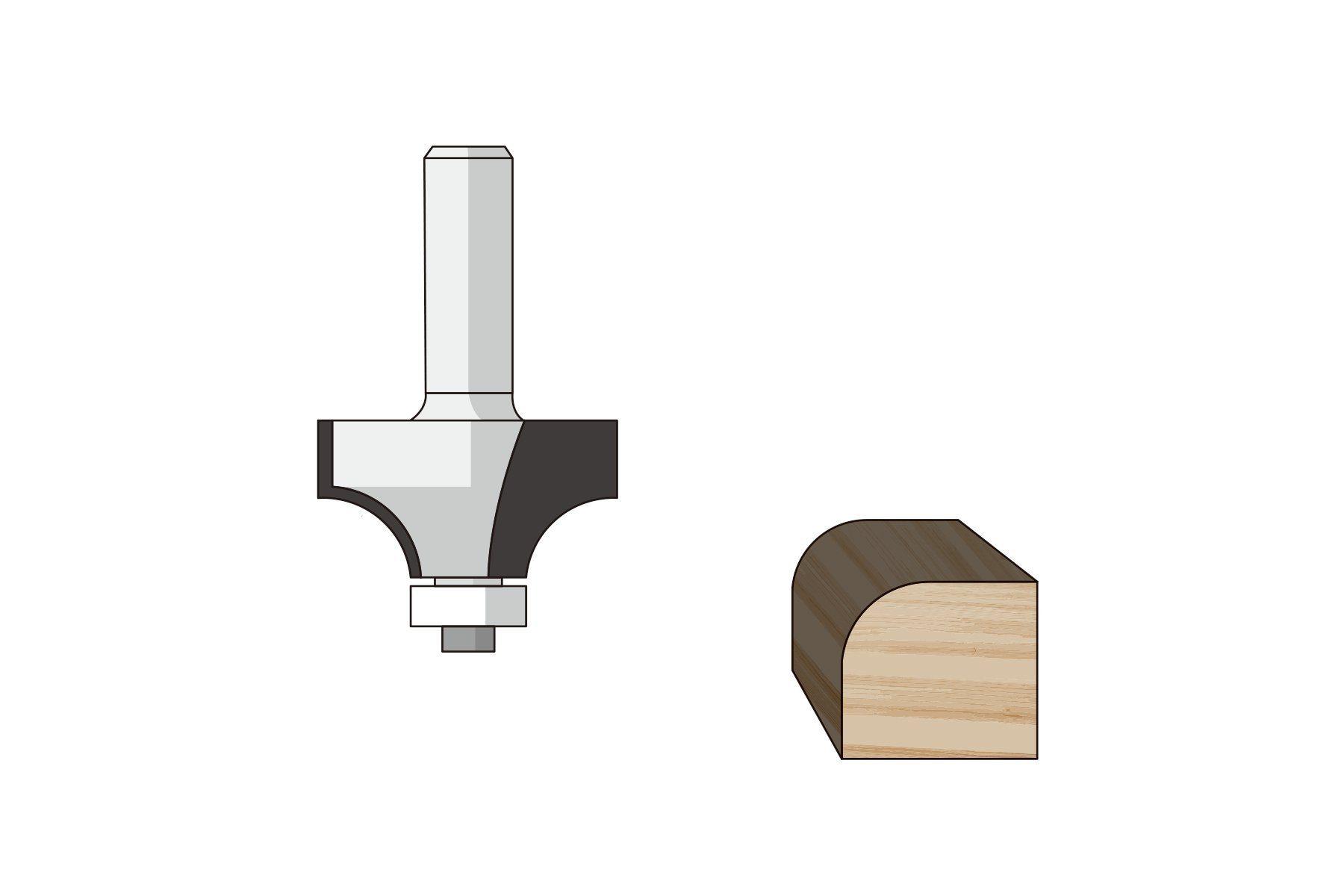 FAMAG Schaftfräser Famag Abrundfräser HM 20,7x9,5x49mm, S=8mm, R=4mm