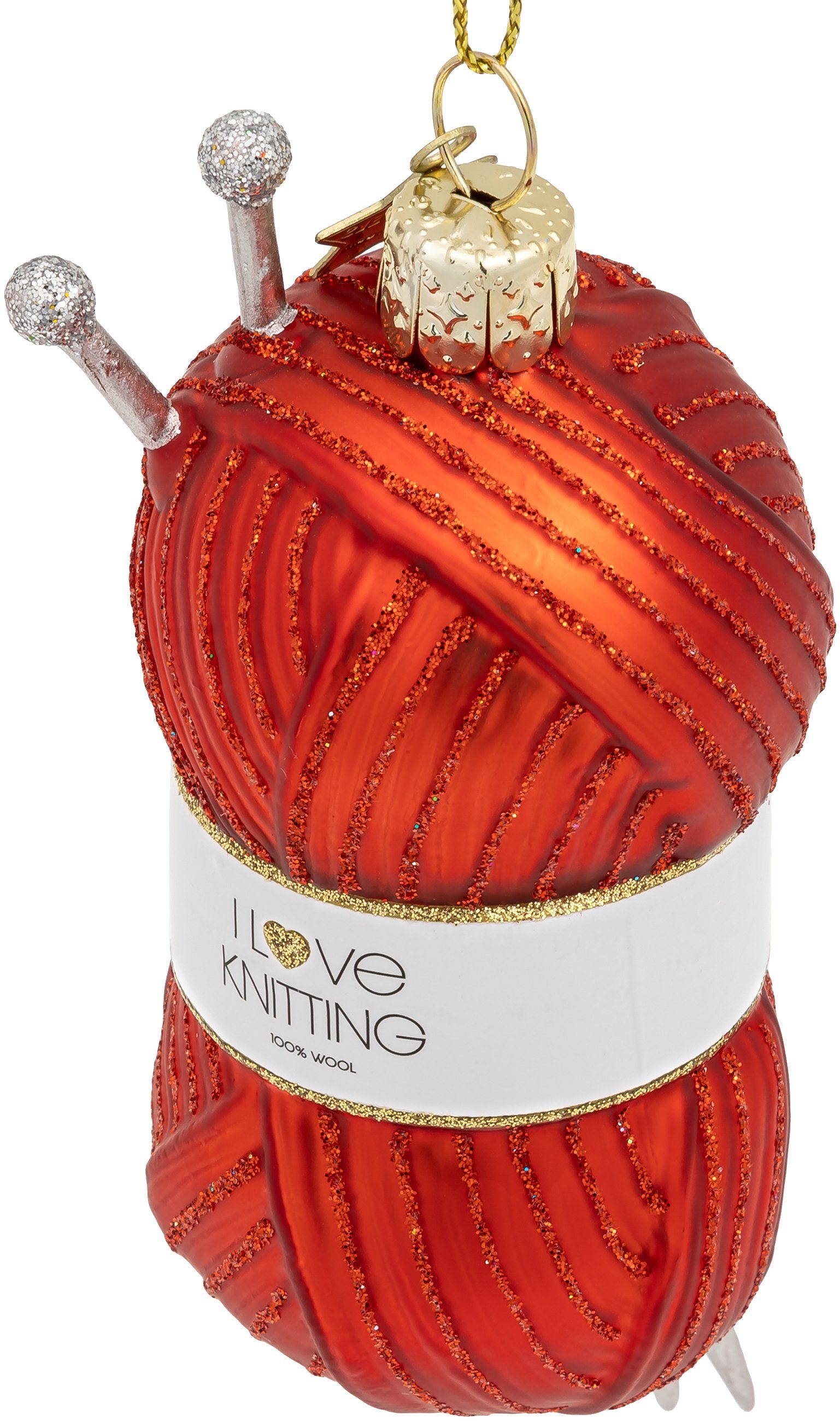 SIKORA Christbaumschmuck Wollknäul besondere Weihnachtskugel Glas Anhänger – BS619, Christbaumschmuck Deko - traditionell, witzig & außergewöhnlich – Bild 2 von 2