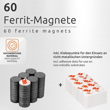 ECENCE Magnet Magnet für Magnettafel 60x Ferrit Magnet (60-St)
