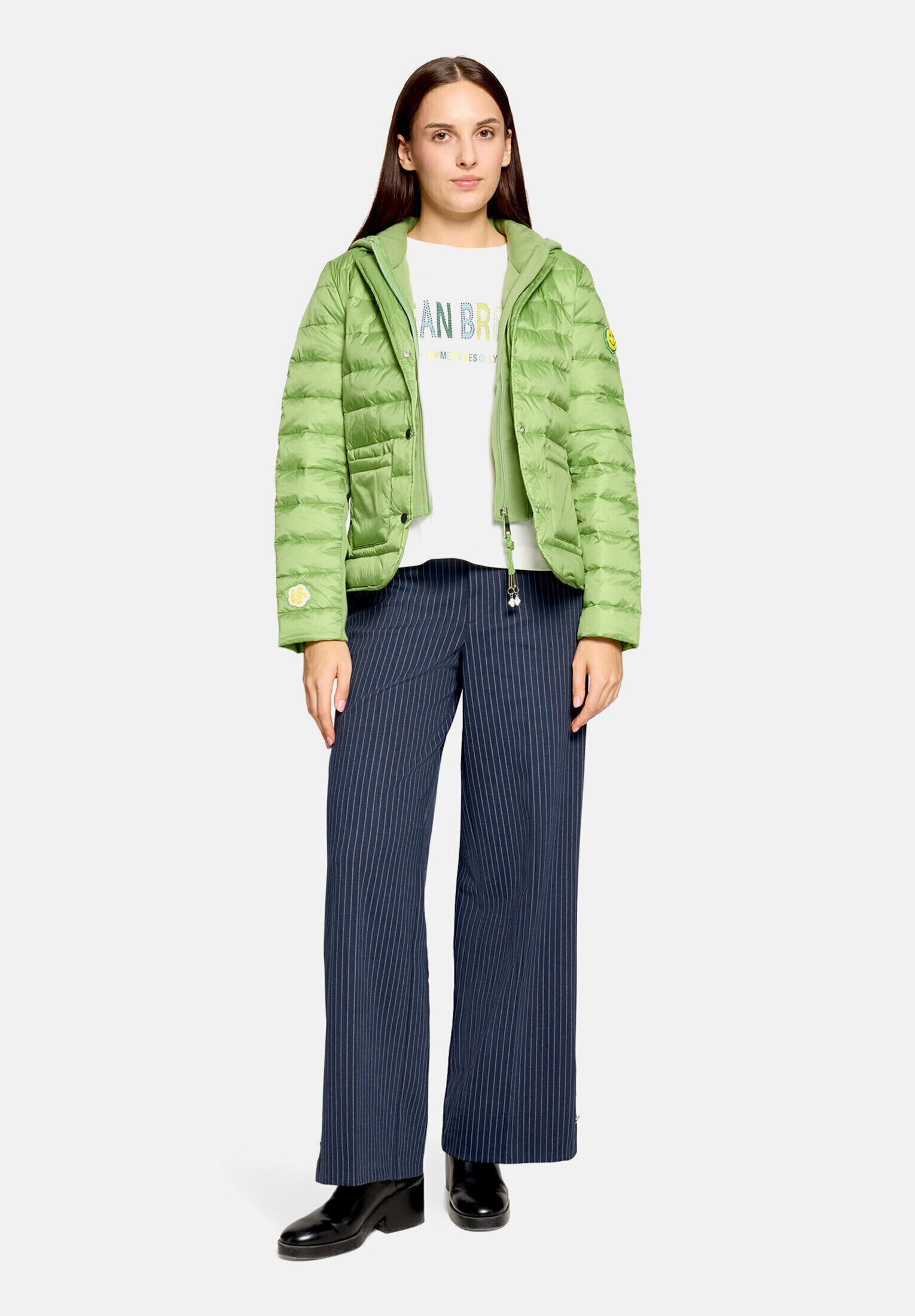 Cartoon Steppjacke Damen mit abnehmbarer Kapuze