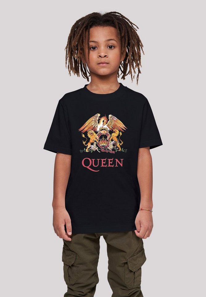F4NT4STIC T-Shirt Queen Rockband Classic Crest Black Print, Sehr weicher  Baumwollstoff mit hohem Tragekomfort