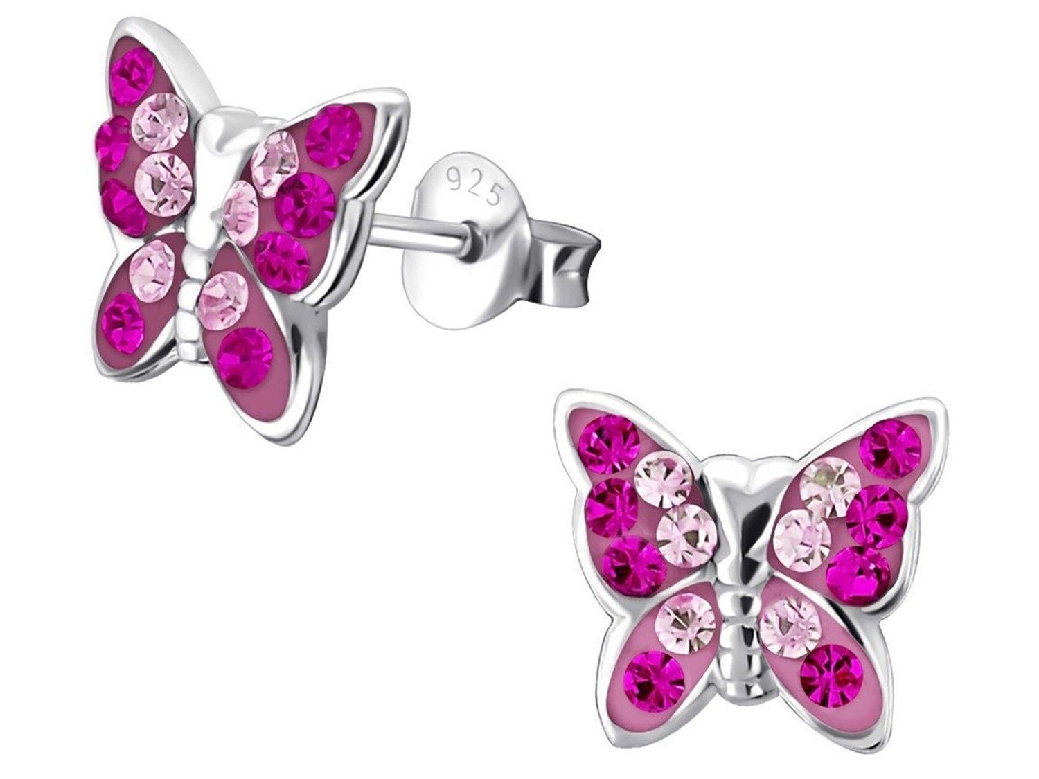 Valentinstagsgeschenk Goldene Hufeisen Paar Ohrstecker Schmetterling Ohrstecker Ohrringe aus 925 Sterling Silber mit Kristall (1 Paar, inkl. Etui), Mä