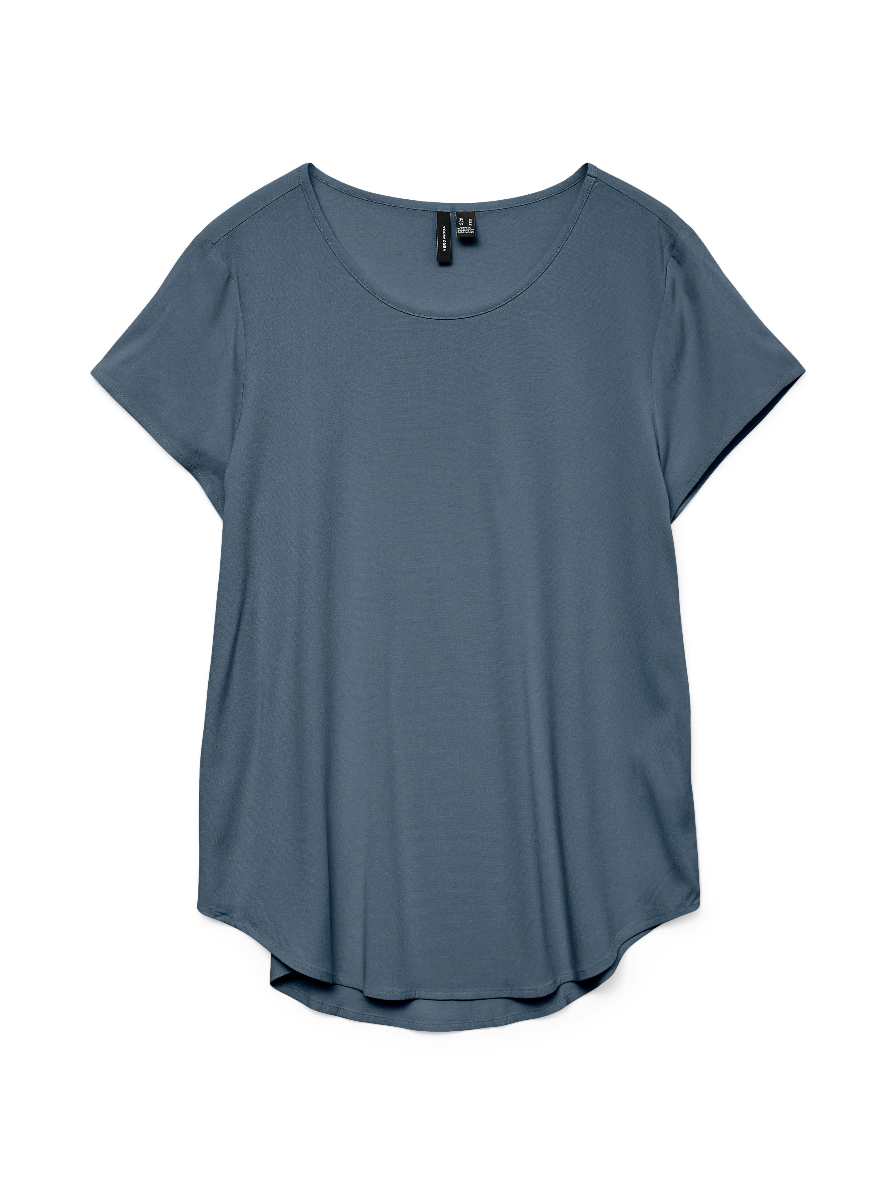 Vero Moda Blusenshirt VMBELLA SS TOP WVN GA NOOS Viskosemischung, abgerundeter Saum – Bild 5 von 5