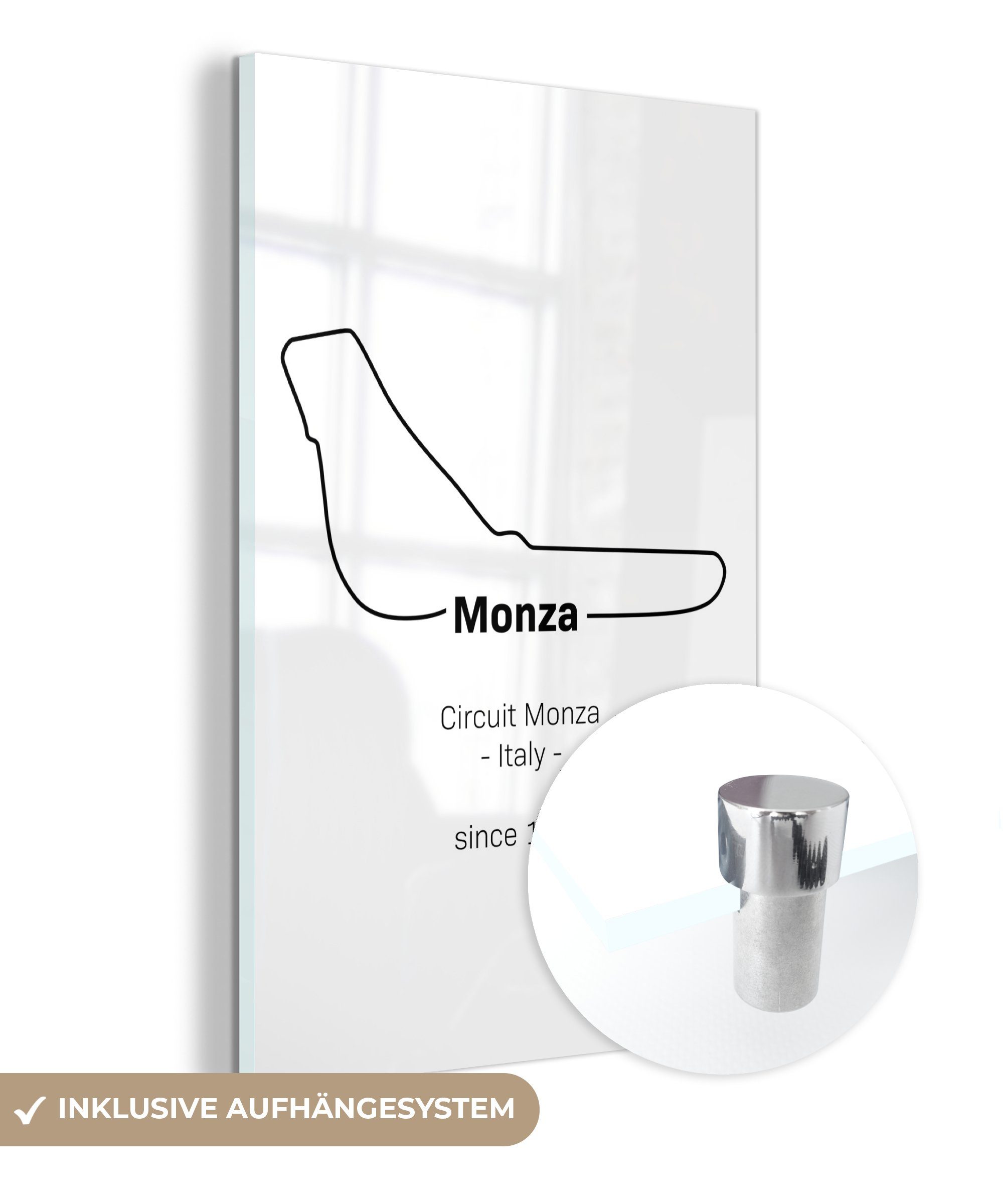 Acrylglasbild - 1 Wanddekoration - Formel Glas Monza - Rennstrecke, St), - Wandbild auf Foto auf MuchoWow - Glas Bilder Glasbilder (1