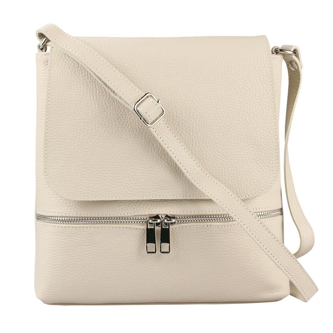 Schultertasche Made in Italy Damen Leder Tasche Messenger