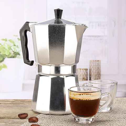 Gravidus Espressokocher Aluminium Espressokocher 6 Espresso Kaffee Bereiter Espressokanne