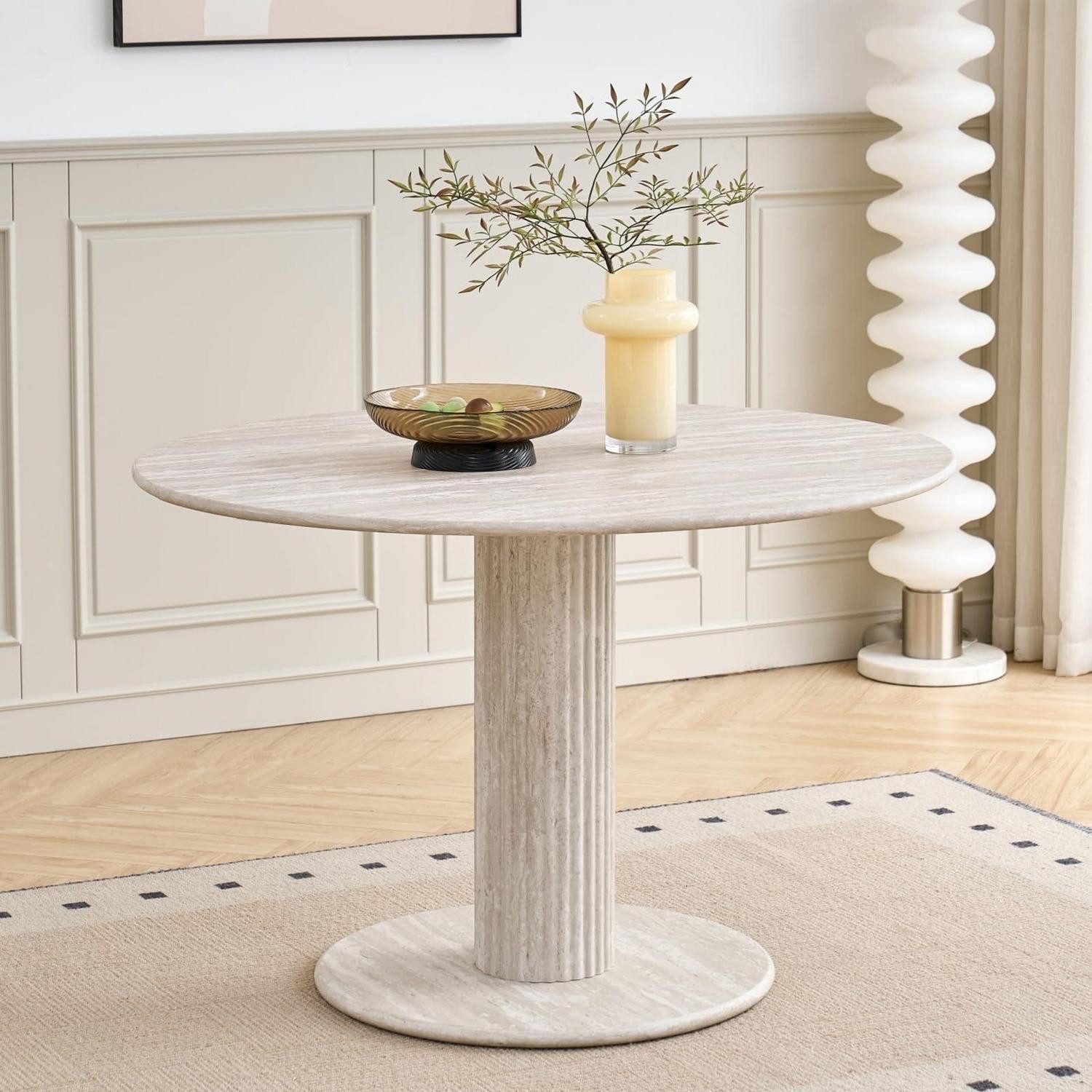 LuxusKollektion Säulen-Esstisch Esstisch 115 cm rund Küchentisch Esszimmer Gds