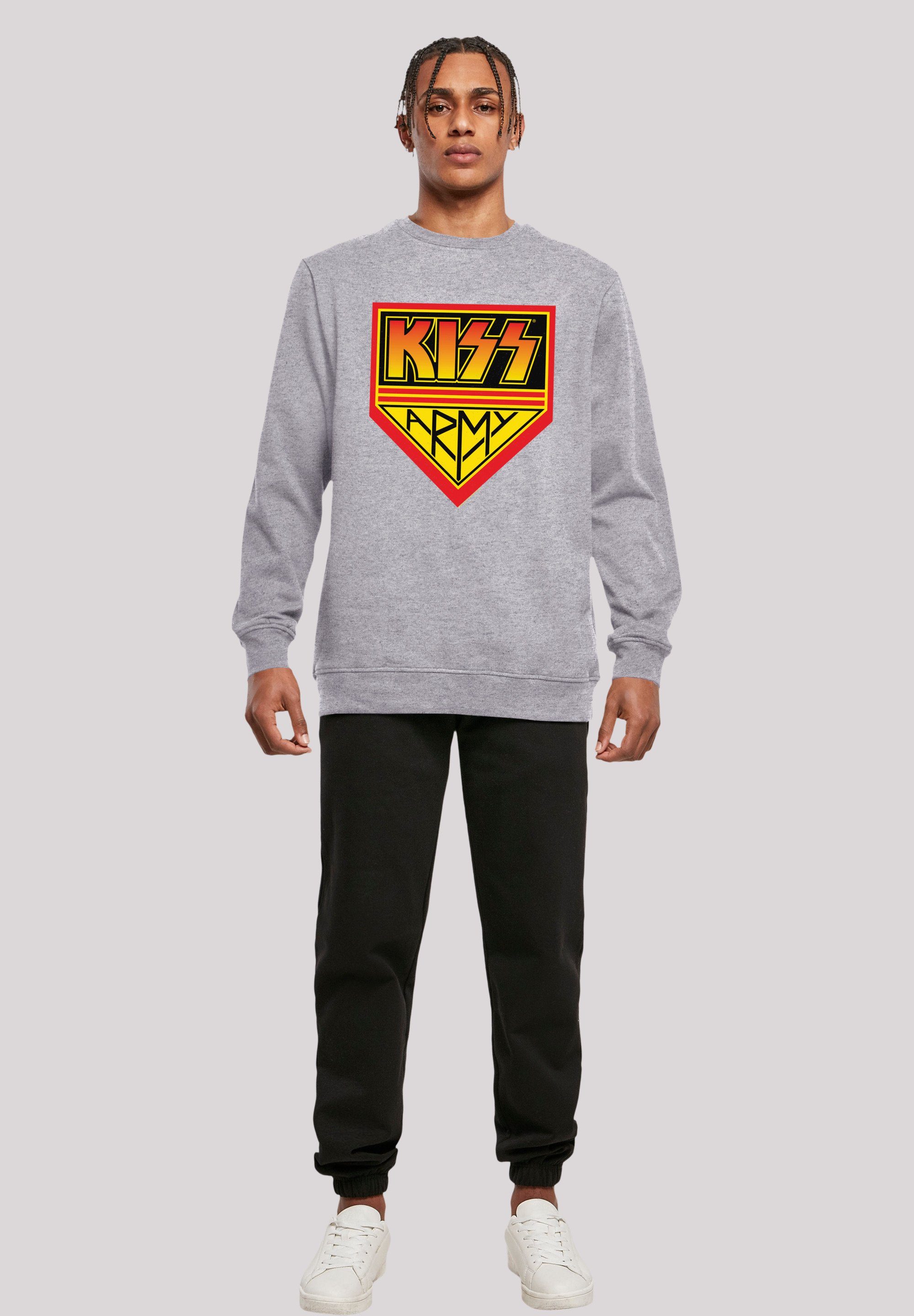 F4NT4STIC Sweatshirt Kiss Rock Band Qualität, Army Premium Musik, Logo Off grey heather By Rock