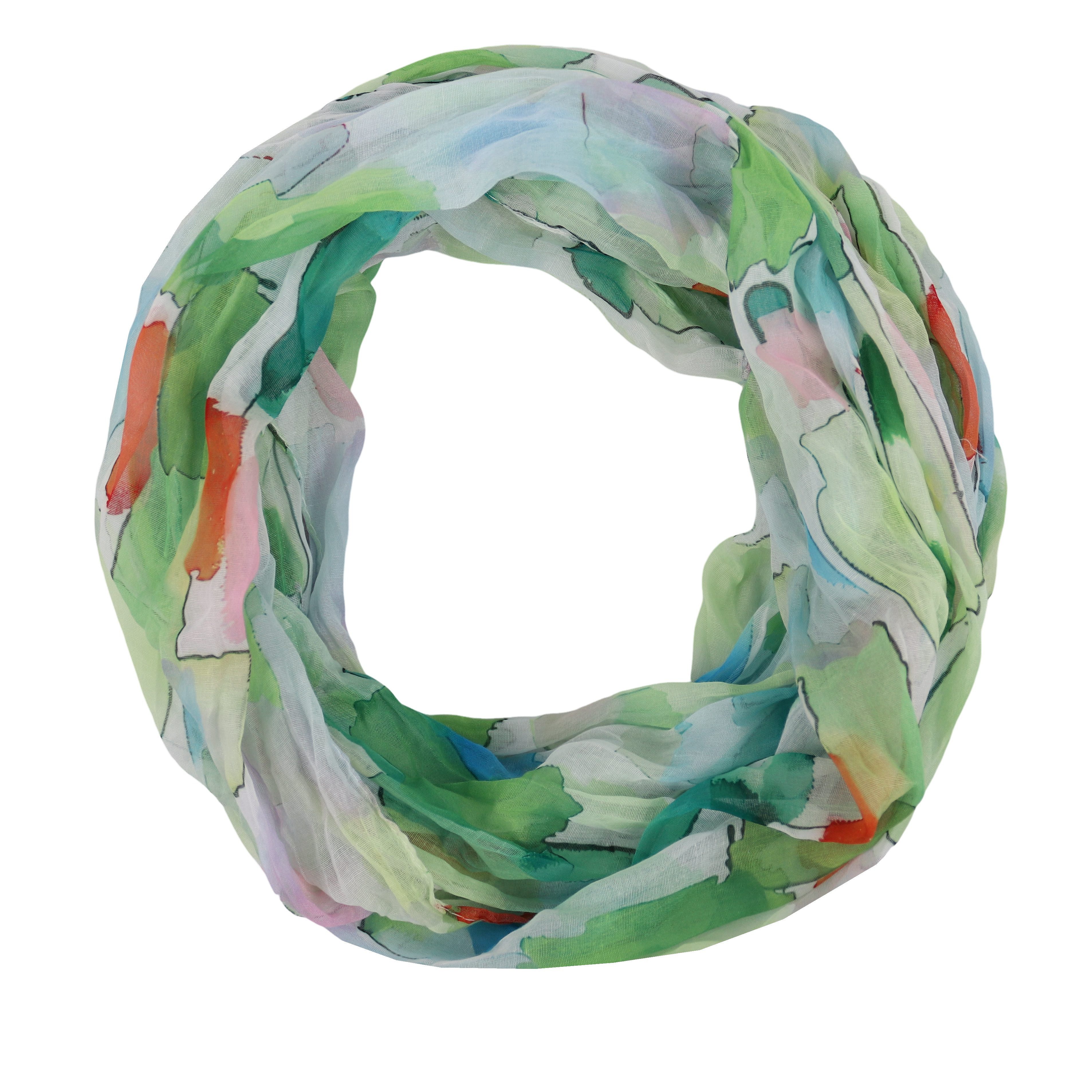 Loop Damen Schal mit Bunt-Muster Weich, Schlauchschal