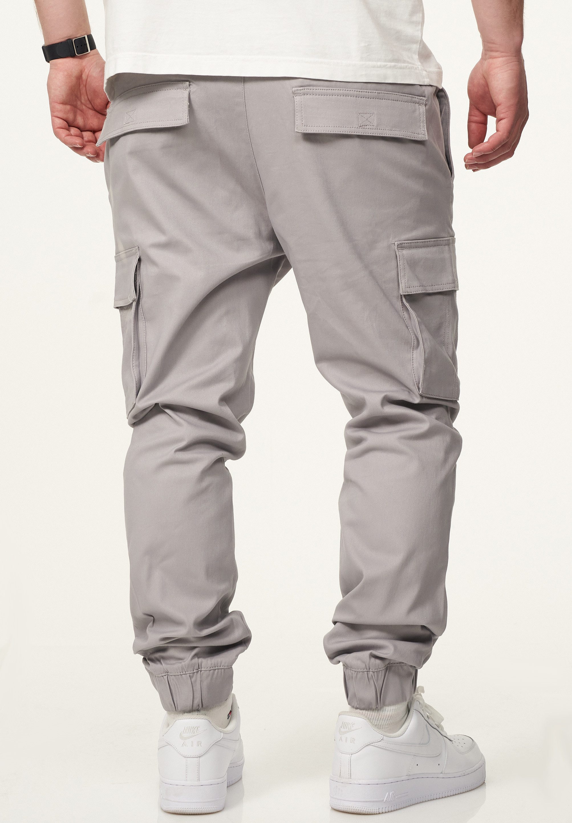 DAILY COTTON Cargohose als Stoffhose mit Cargo Taschen - Freizeithose Herren Jogger-Hose Jeans mit Gummibund & Tunnelzug Pants – Bild 4 von 4