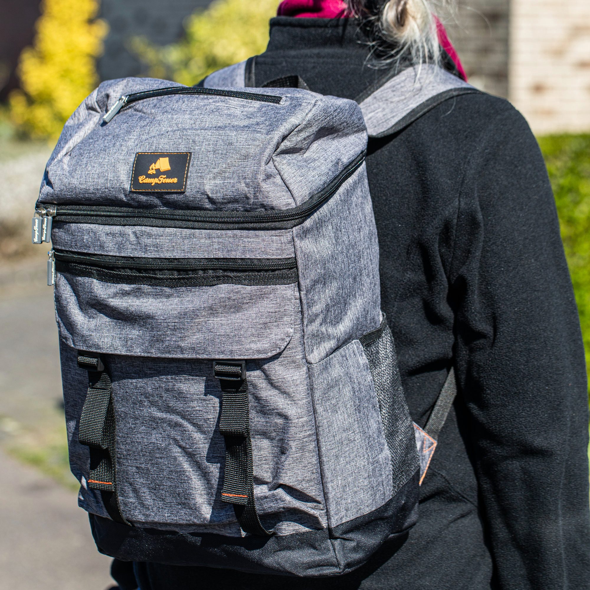 CampFeuer Freizeitrucksack Kühlrucksack 20 Liter grau, leicht und wasserdicht