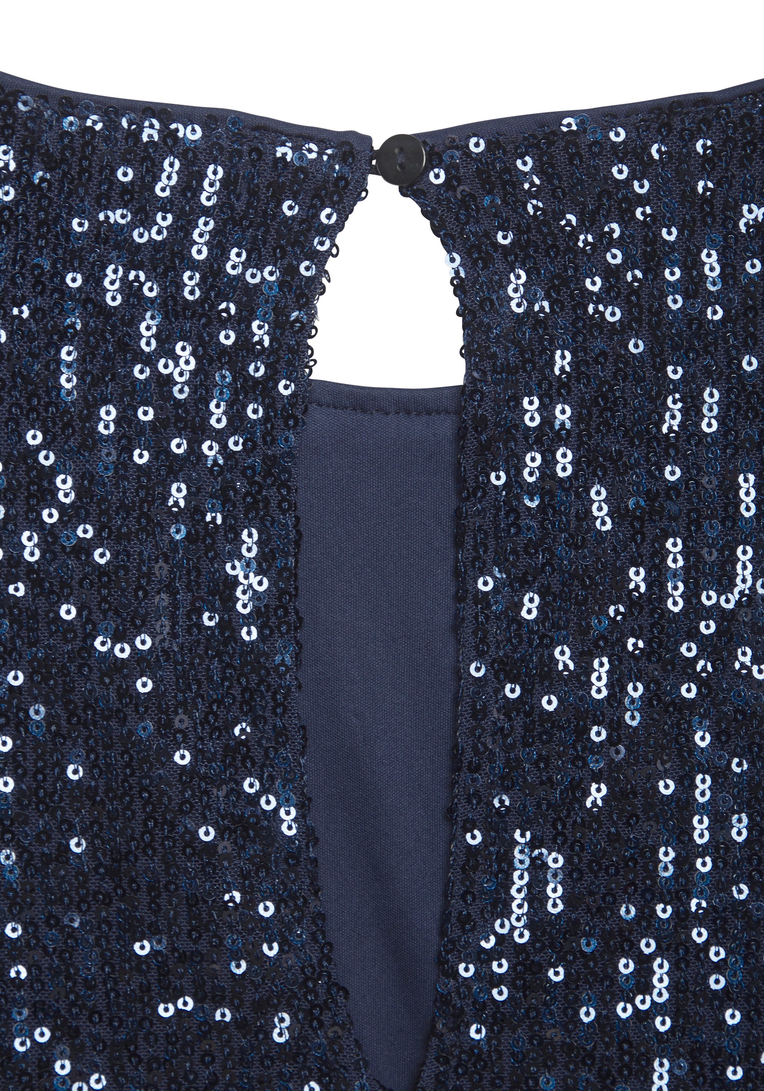 LASCANA Paillettenkleid, festlich, Glitzerkleid mit kurzen Ärmeln