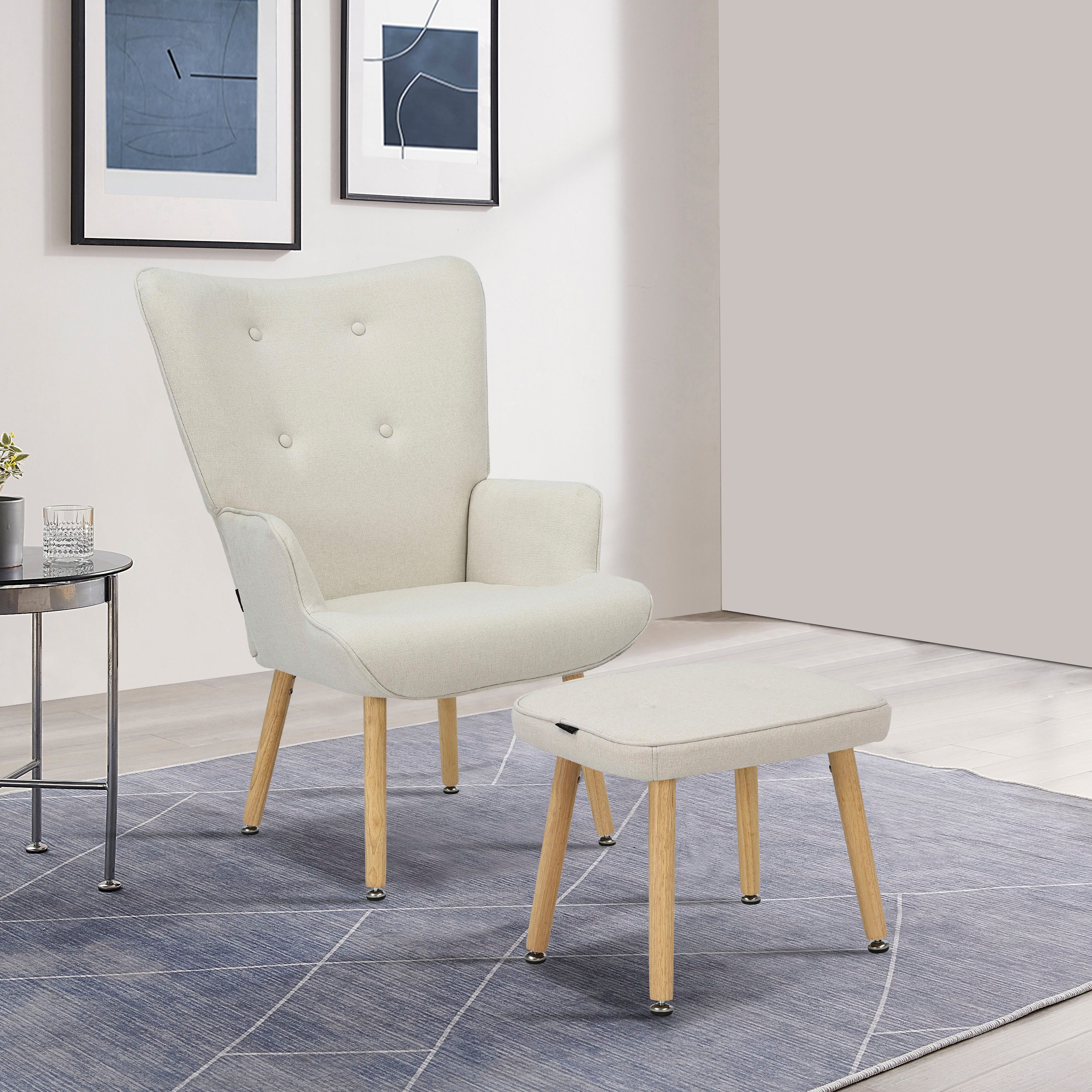 INOSIGN Ohrensessel PERHAM, Sessel mit Hocker günstig online kaufen