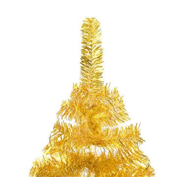 vidaXL Künstlicher Weihnachtsbaum Künstlicher Weihnachtsbaum mit LEDs Kugeln Golden 180cm PET