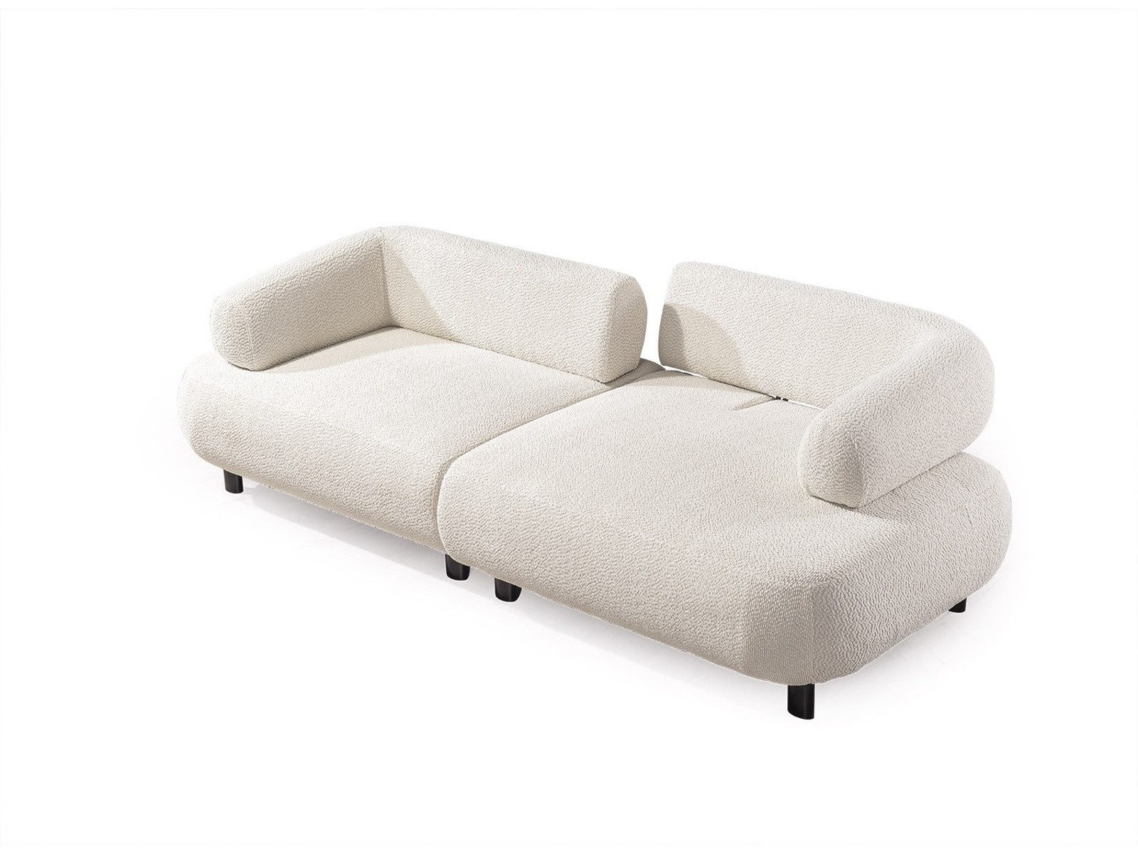 Villa Möbel Sofa Barcelona, 3-Sitzer 1 Teile, mit Relax-/Bettfunktion durch verstellbare Rückenlehne