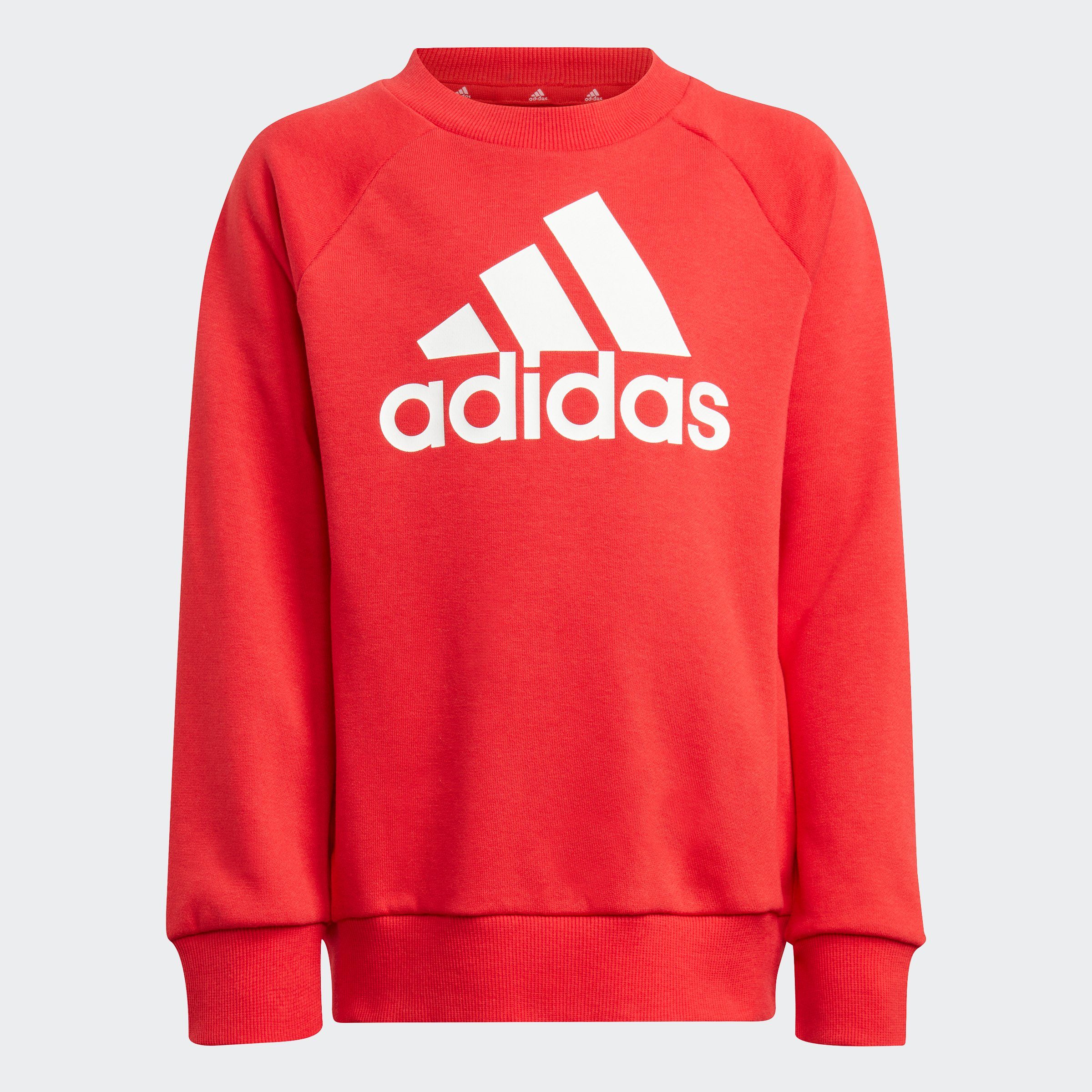 Better adidas / White ESSENTIALS FRENCH JOGGINGANZUG TERRY (2-tlg) LOGO Trainingsanzug Scarlet Sportswear