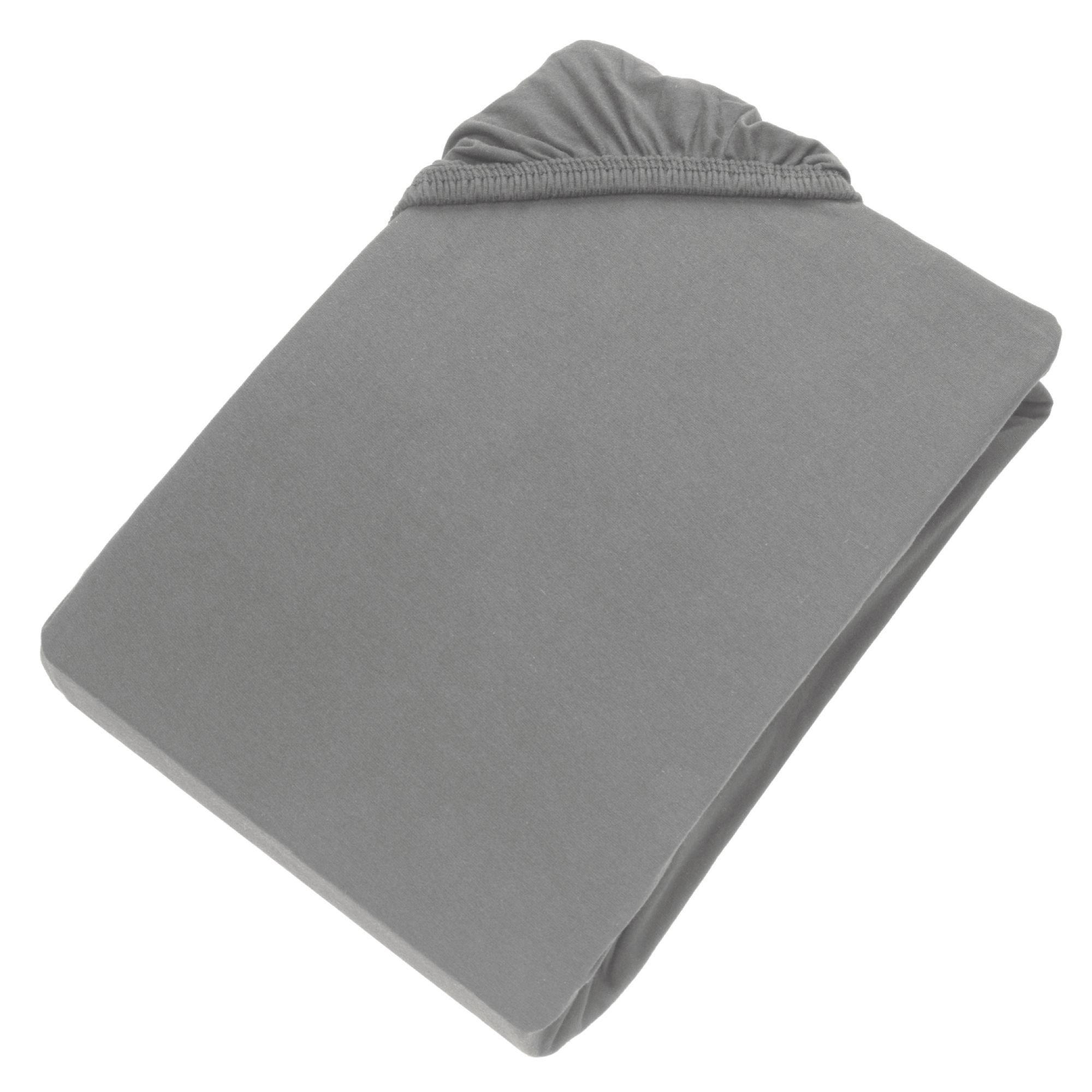 SCHÖNER WOHNEN-Kollektion Spannbettlaken BASIC Spannbettlaken, Mischgewebe, Gummizug: rundum, (1 Stück), 100 x 200 cm in Grau