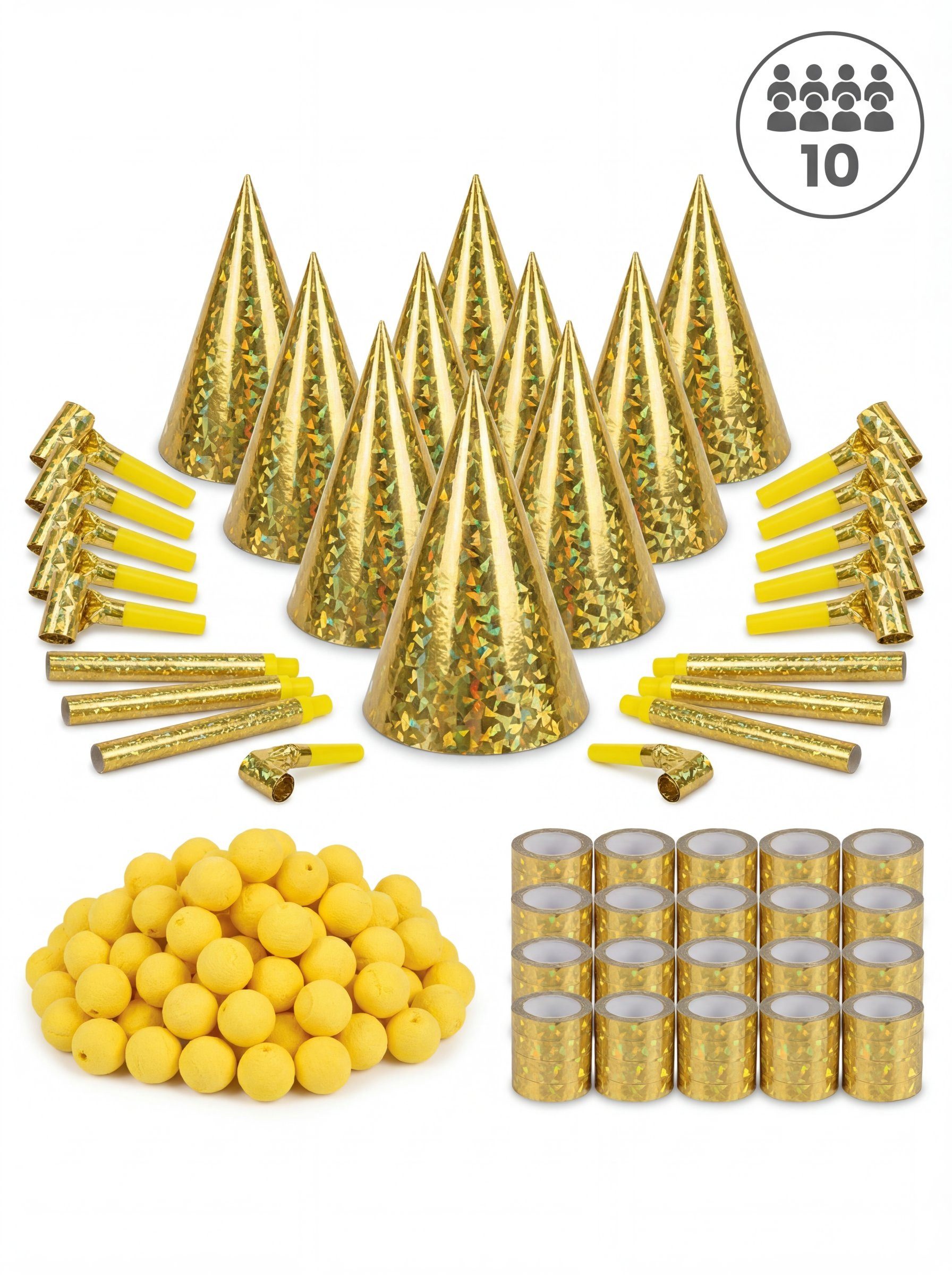 PartyPro Kostüm Partybox für 10 Personen Gold