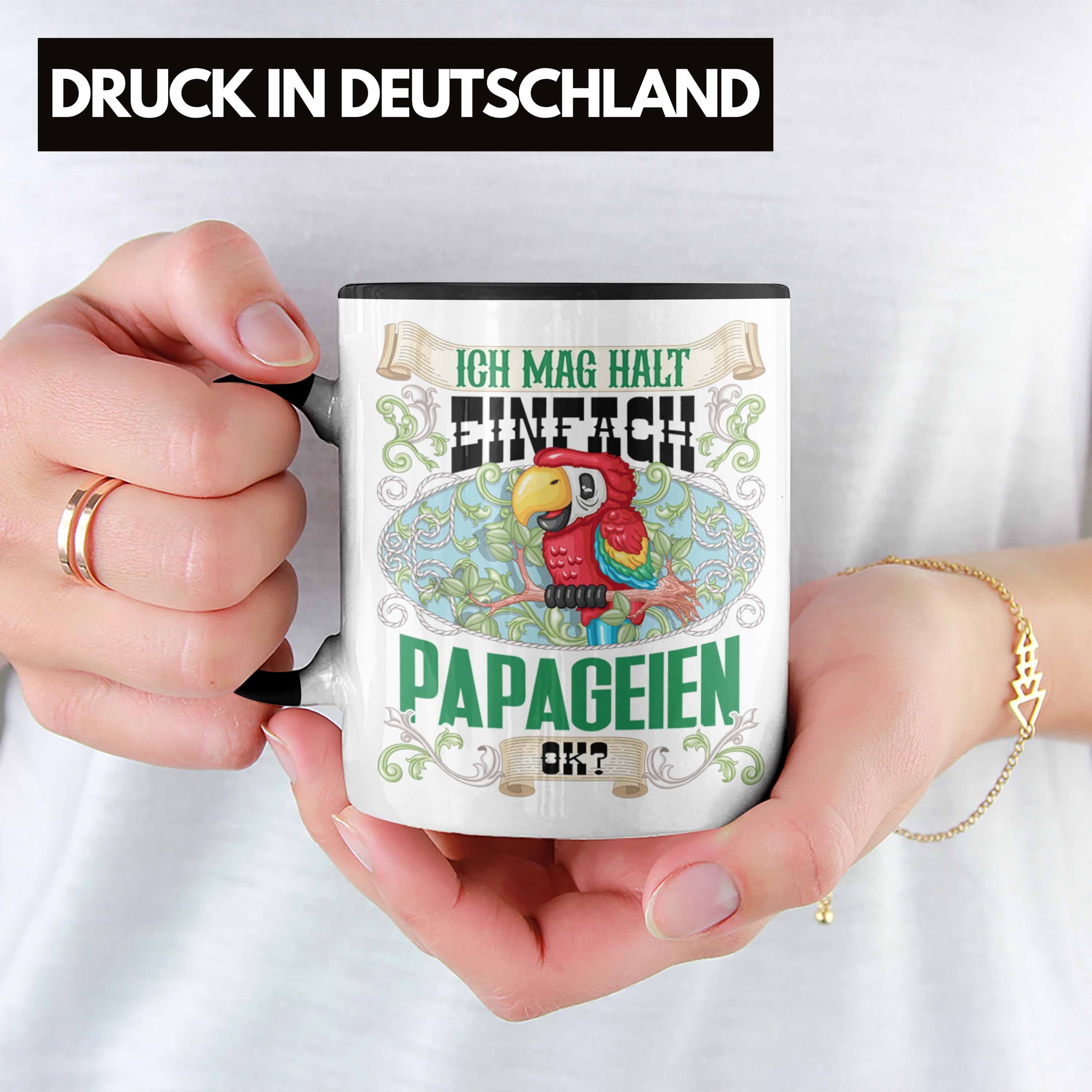 Tasse Tasse Schwarz Mag Trendation Ich Geschenk Papageien Halt für Einfach Besitz Papageien ok