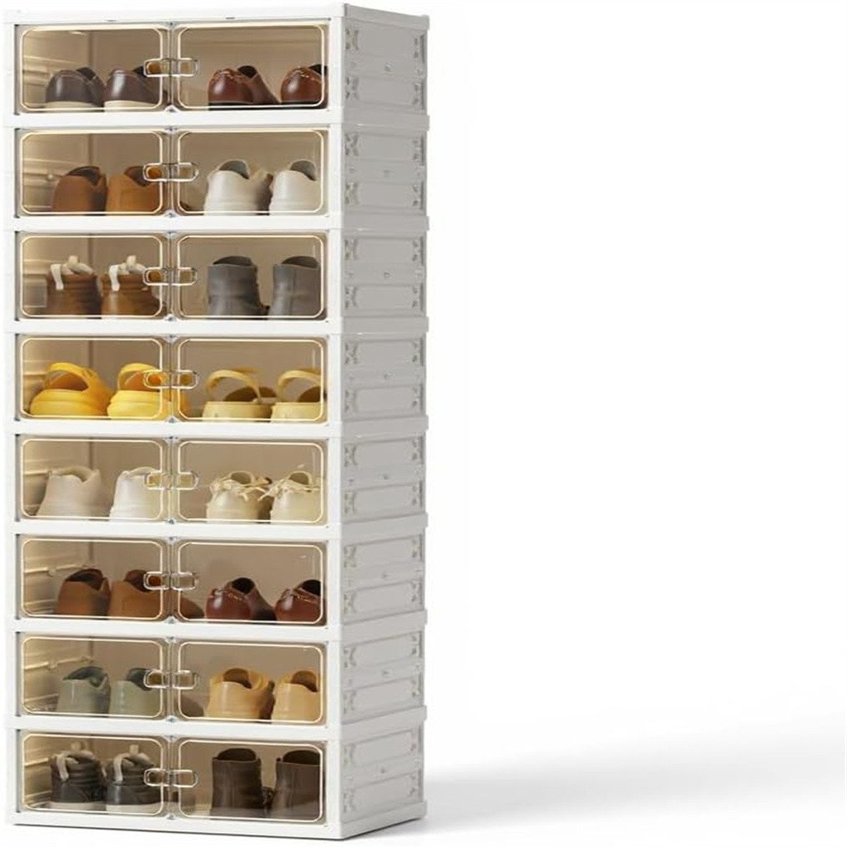 GarveeMore Schuhbox Faltbare Schuh Aufbewahrungsbox, Kunststoff Schuh Schrä günstig online kaufen