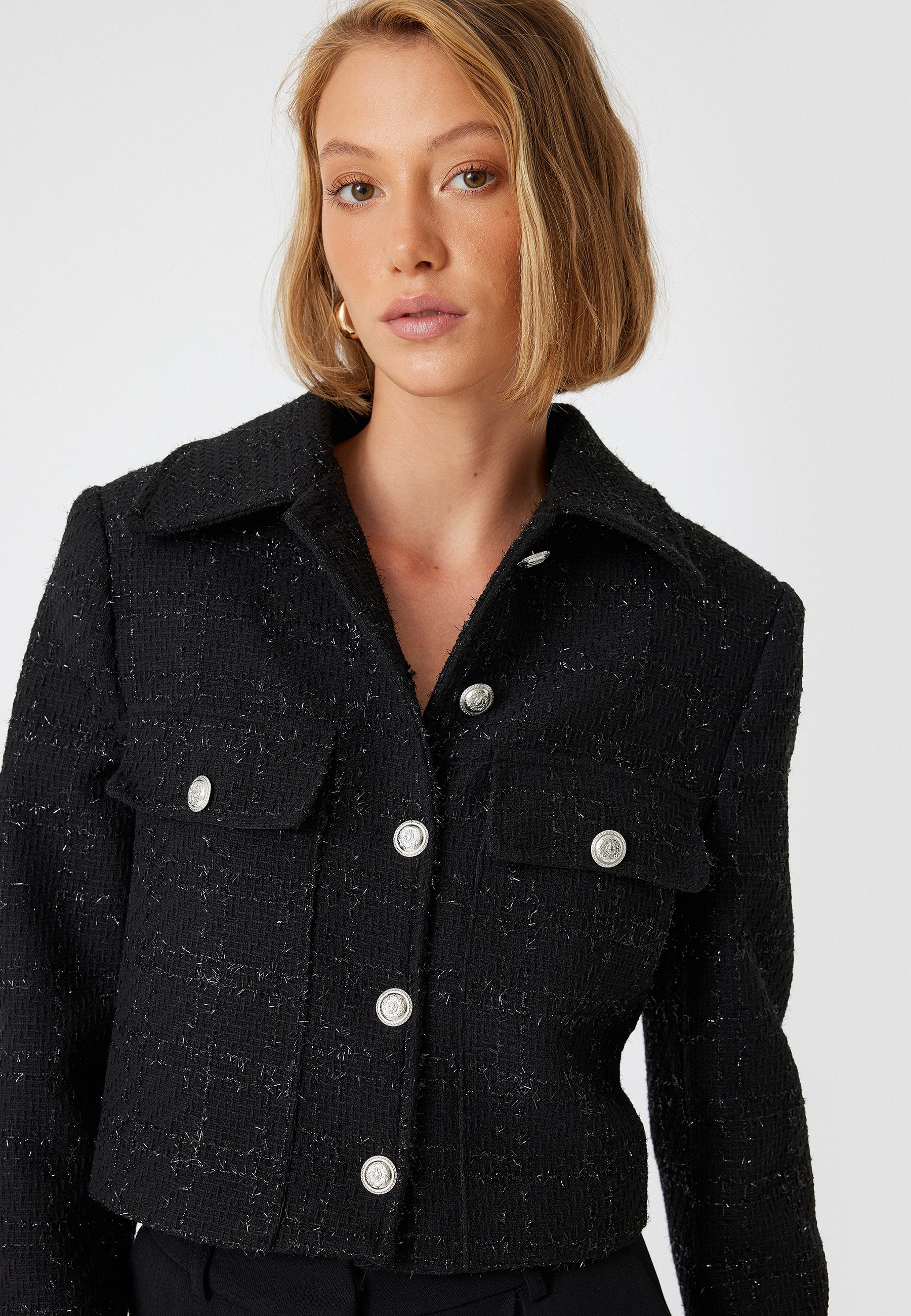 Jackenblazer Regular Mit Metall-Accessoires