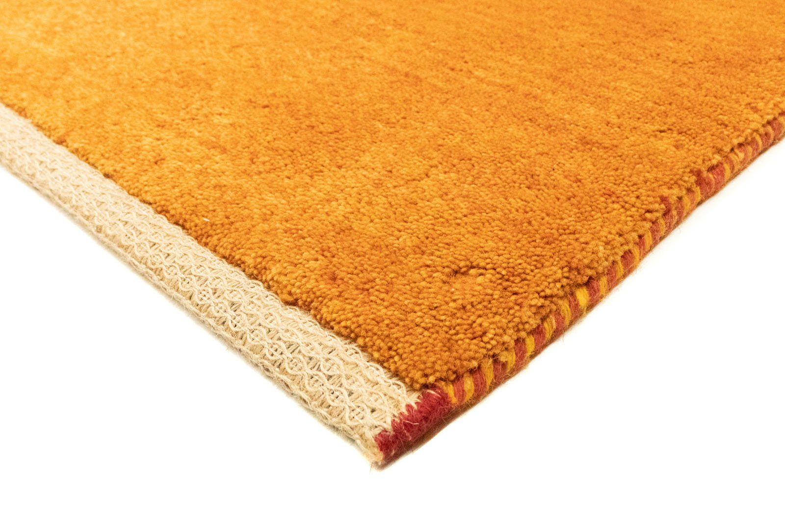 Wollteppich Gabbeh Teppich handgeknüpft gold, mm, Höhe: handgeknüpft 18 rechteckig, morgenland