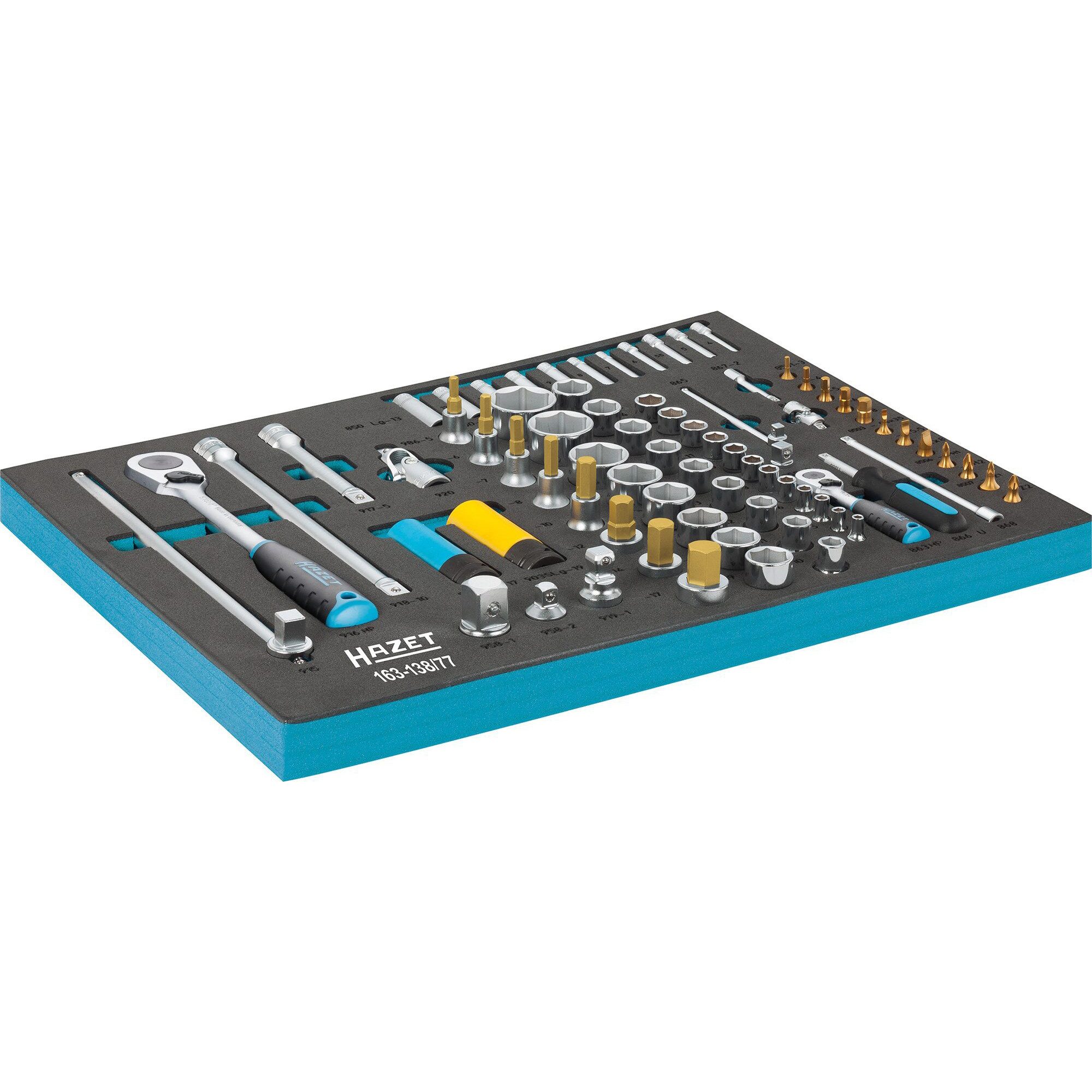 HAZET Werkzeugset Hazet Steckschlüssel-Satz 163-138/77, Größe 3/3+