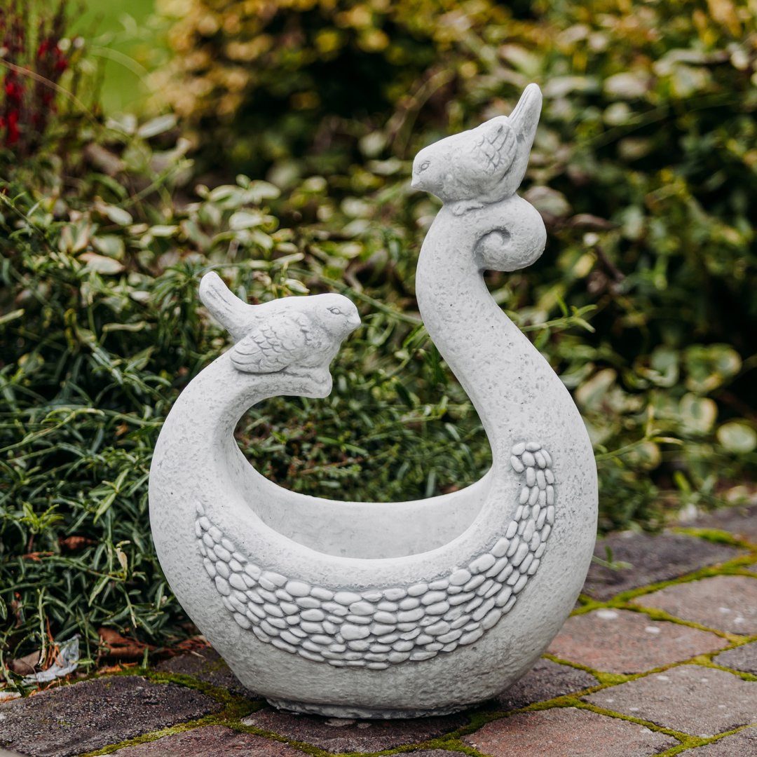 gartendekoparadies.de Pflanzkübel Liebevolle Pflanzschale Vögel Pflanzgefäß, H. 50 cm, 1,0 Liter, Frostsicher