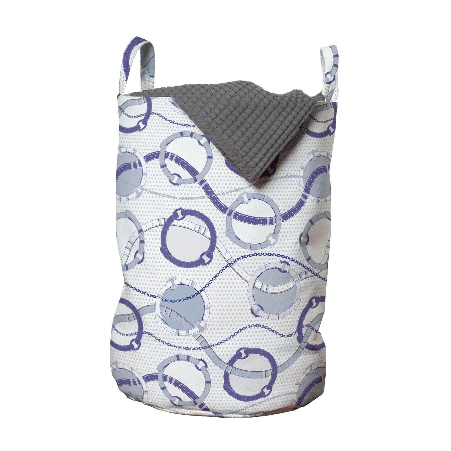 Abakuhaus Wäschesäckchen Wäschekorb mit Griffen Kordelzugverschluss für Waschsalons, blau Wasser Tupfen Buckle