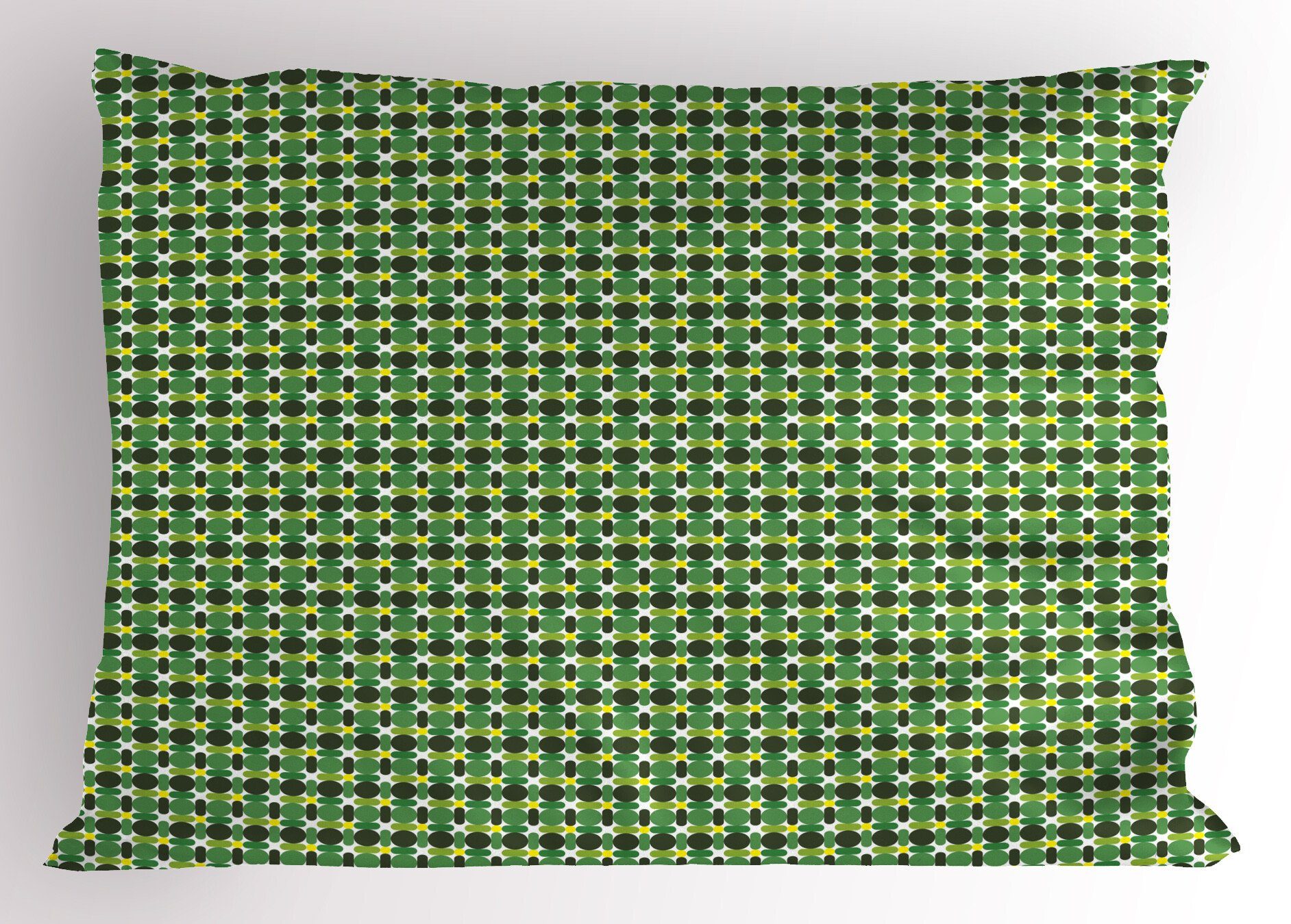 Kissenbezüge Dekorativer Standard King Size Gedruckter Kissenbezug, Abakuhaus (1 Stück), Gelb und Grün grafische Kreise
