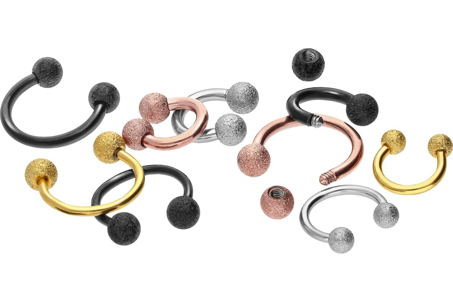 PIERCINGLINE Piercing-Set Chirurgenstahl Hufeisenring DIAMANTOPTIK (Hufeise günstig online kaufen
