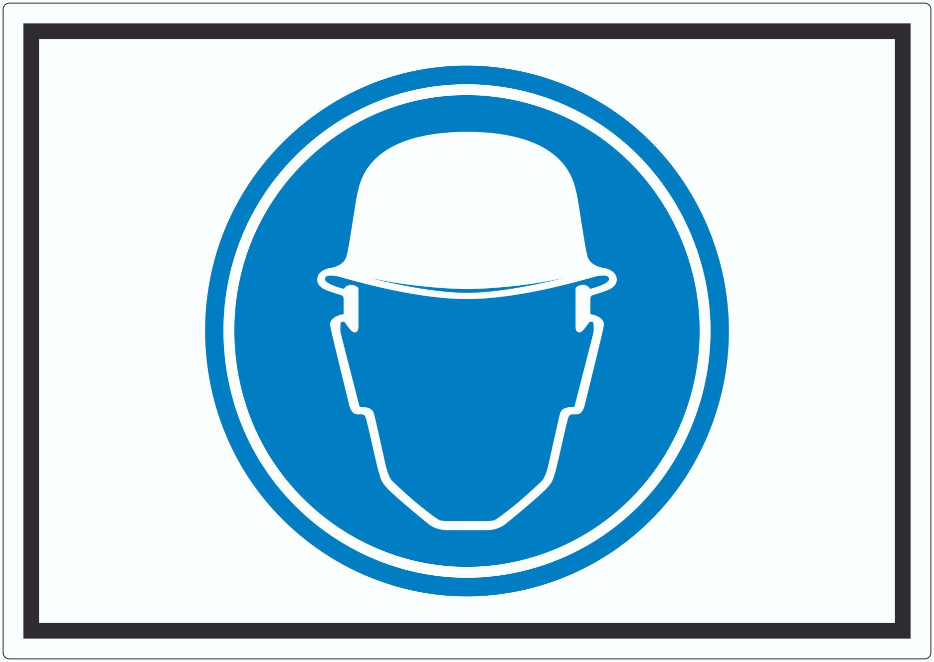 HB-Druck Aufkleber Schutzhelm tragen Symbol Aufkleber, wetterfest, UV-beständig, kratzfest