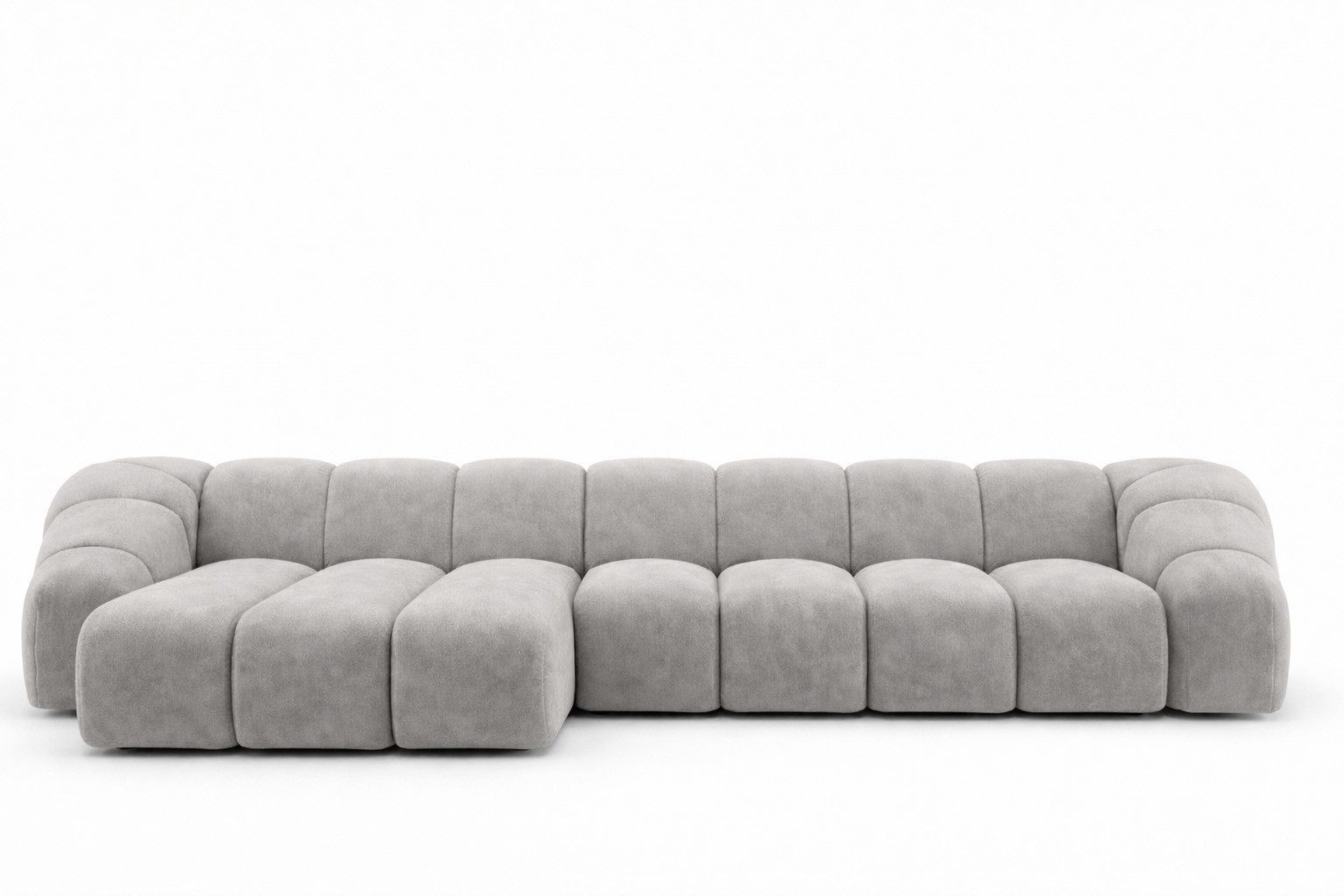 Kaiser Möbel Ecksofa L XL modular für Wohnzimmer, Samtstoff Bluvel, CROISSANT, Ecksofa, L-Form XL,modulares System,hoher Sitzkomfort