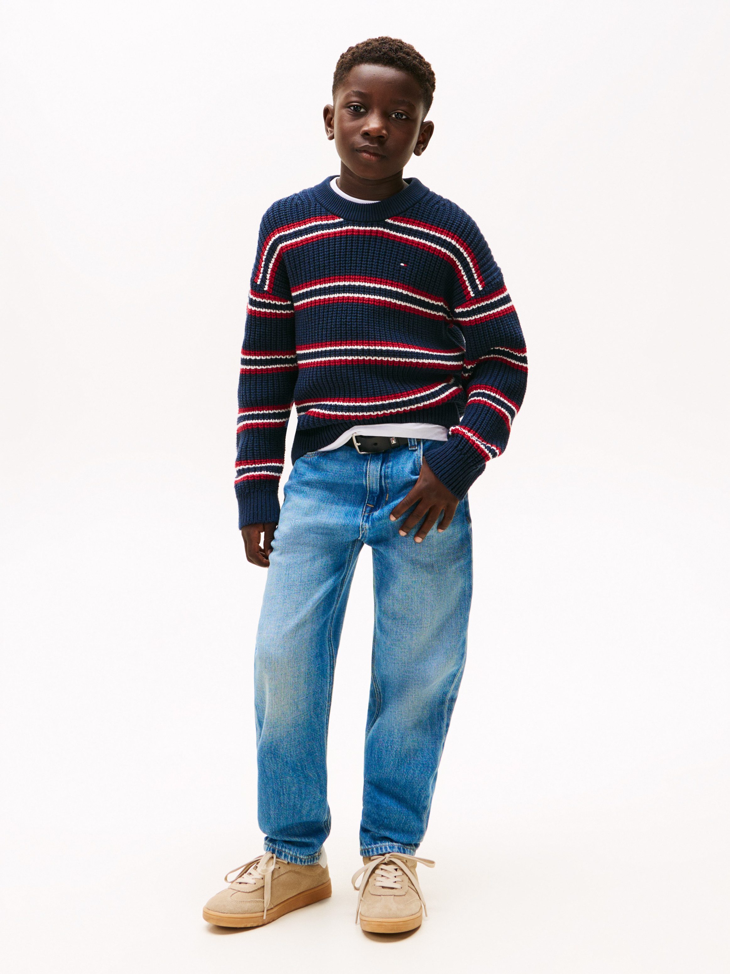 Tommy Hilfiger Strickpullover HALF CARDIGAN C-NECK SWEATER Kinder bis 16 Jahre