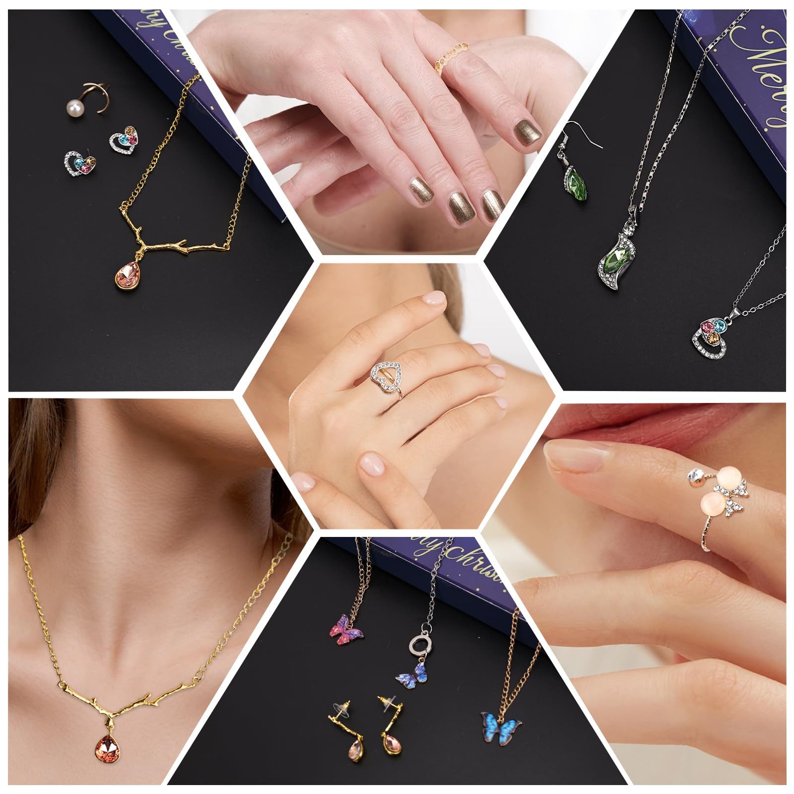 CLTYQ Schmuck-Adventskalender Schmuck-Adventskalender Weihnachtskalender Teenager Mädchen Kinder, DIY Adventskalender Inhalt Kinder Frauen Schmuck Armband – Bild 2 von 5