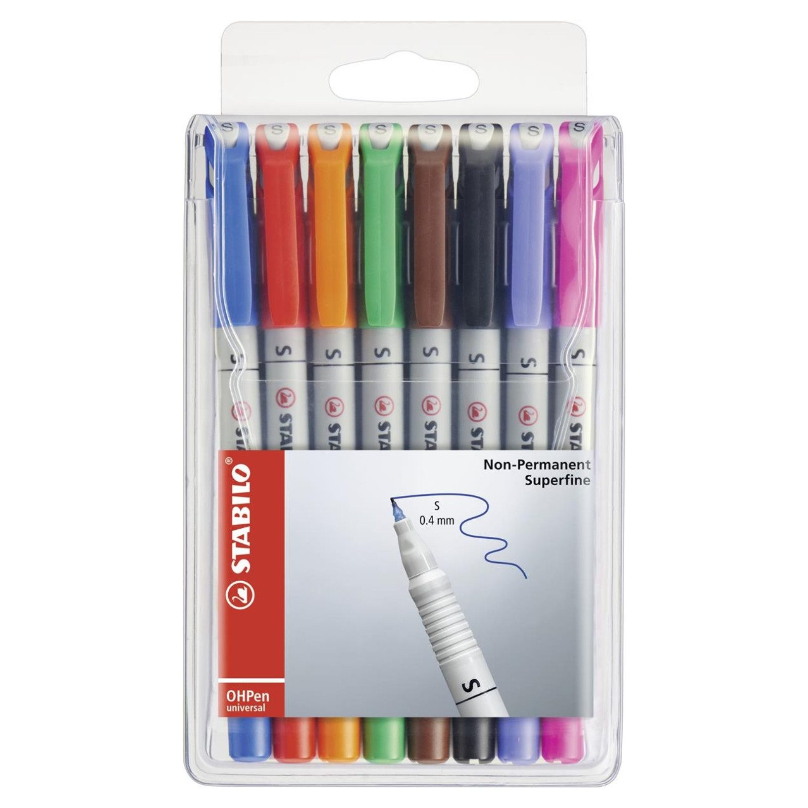 Hefter STABILO OHPen Folienschreiber - Superfein - 0,4 mm - wasserlöslich -