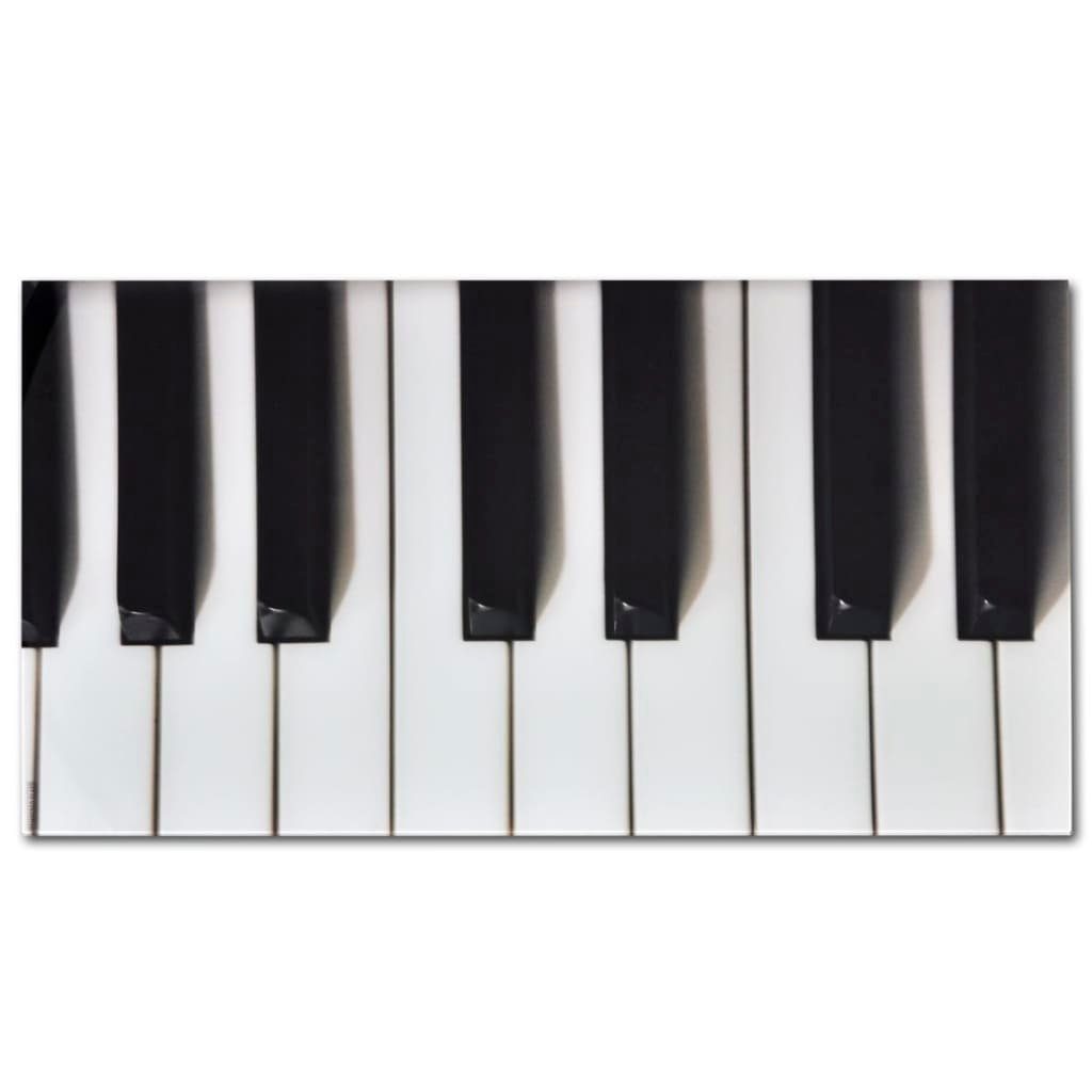 vidaXL Klavier-Motiv Glasplatte mit (1-St) Couchtisch Couchtisch