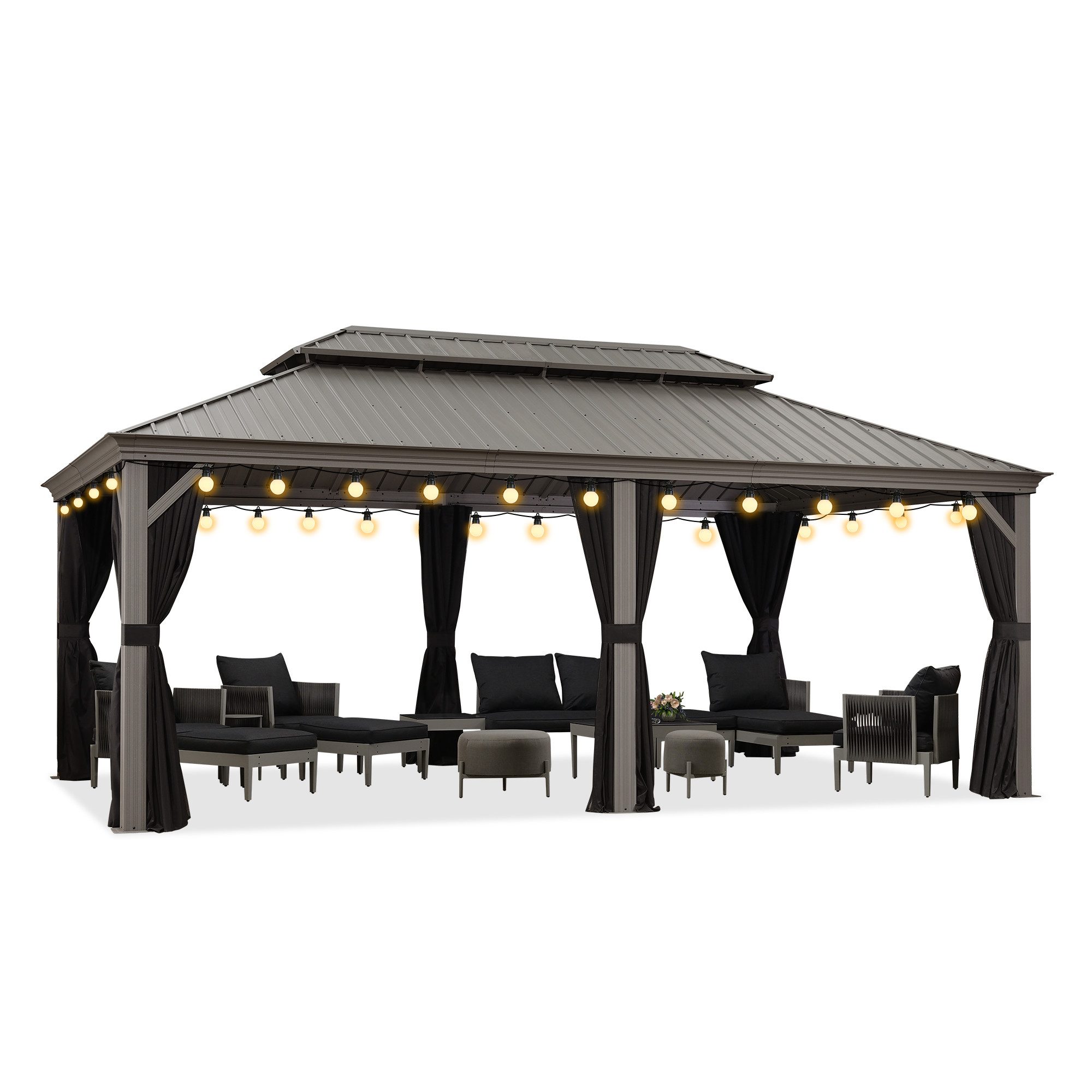 PURPLE LEAF Pavillon Hardtop Alu Gartenpavillon günstig online kaufen