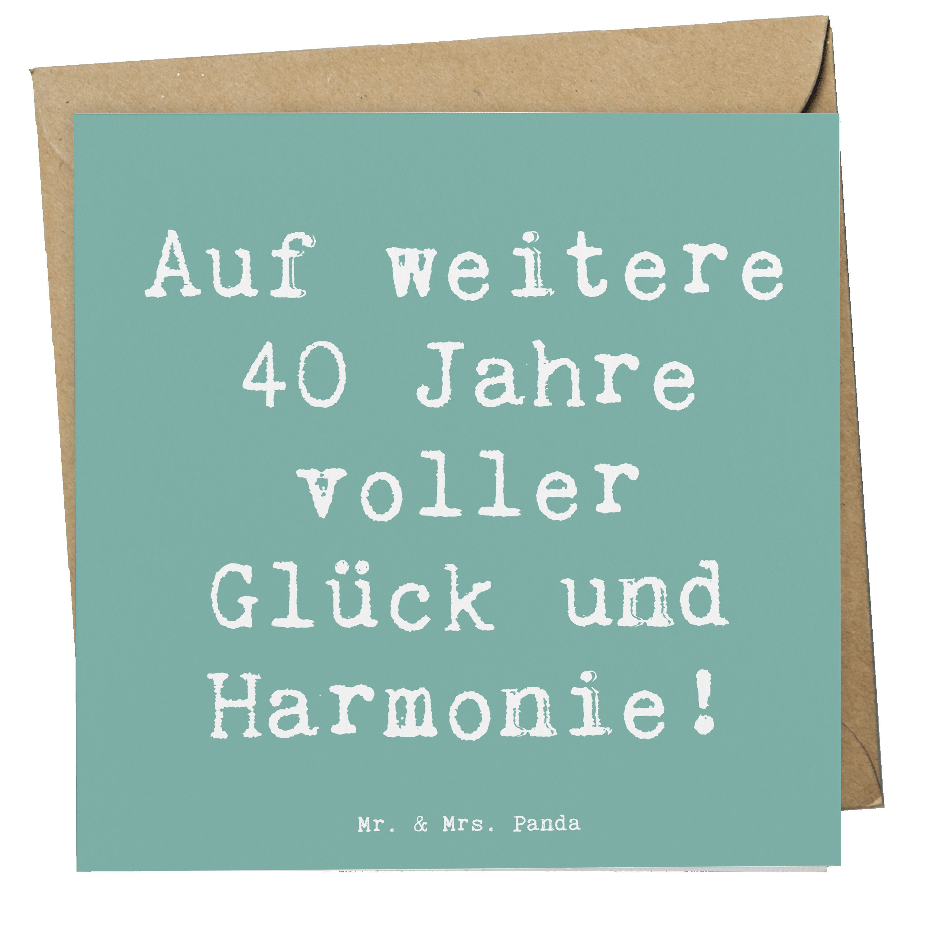 Grußkarte 40. Hochzeitstag Rubinhochzeit - Meeresbrise - Geschenk, Glück und Ha