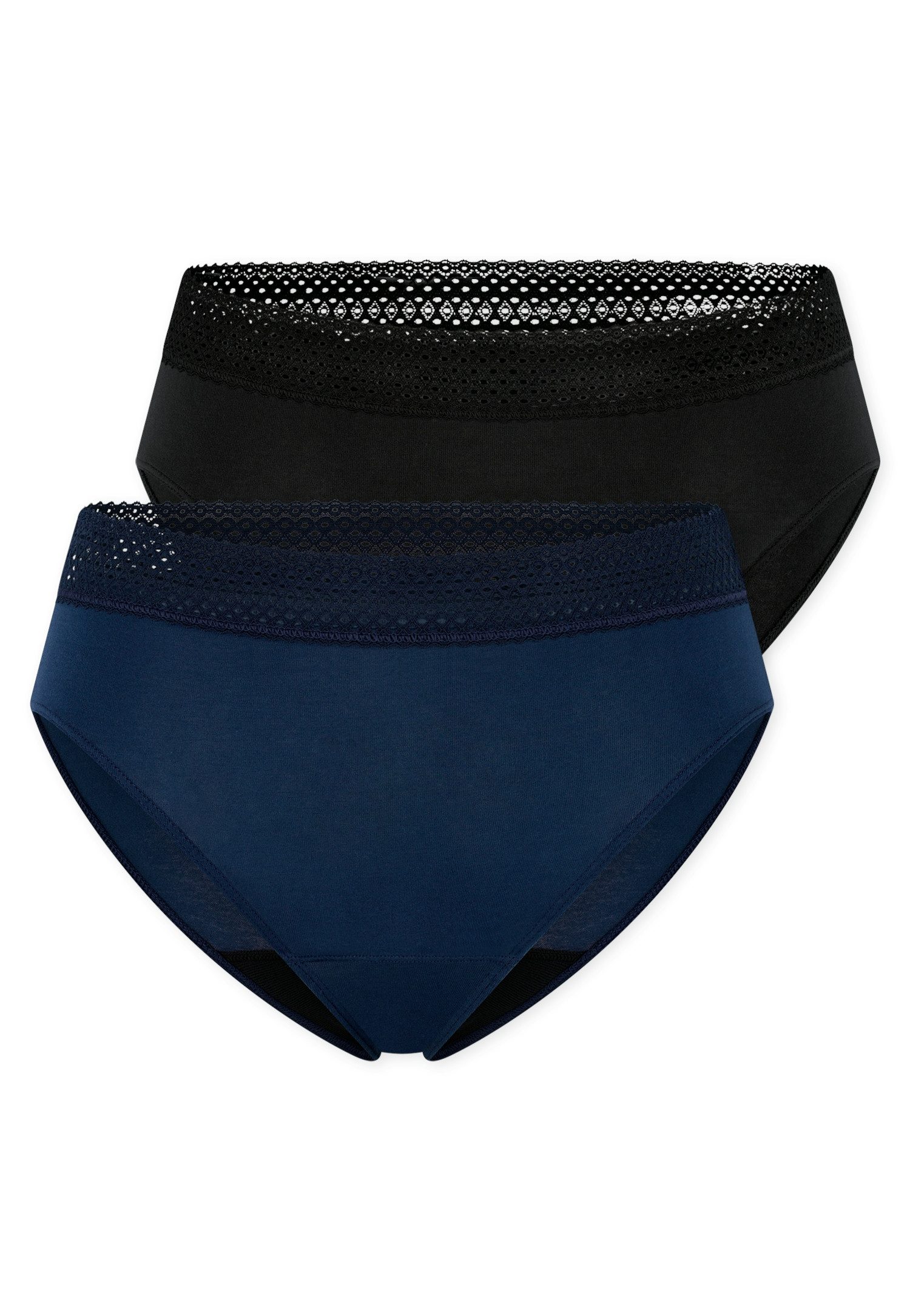 Schiesser Periodenslip Schiesser Care (2er Pack) feuchtigkeitsabsorbierend und leicht saugfähig, Single-Jersey-Qualität