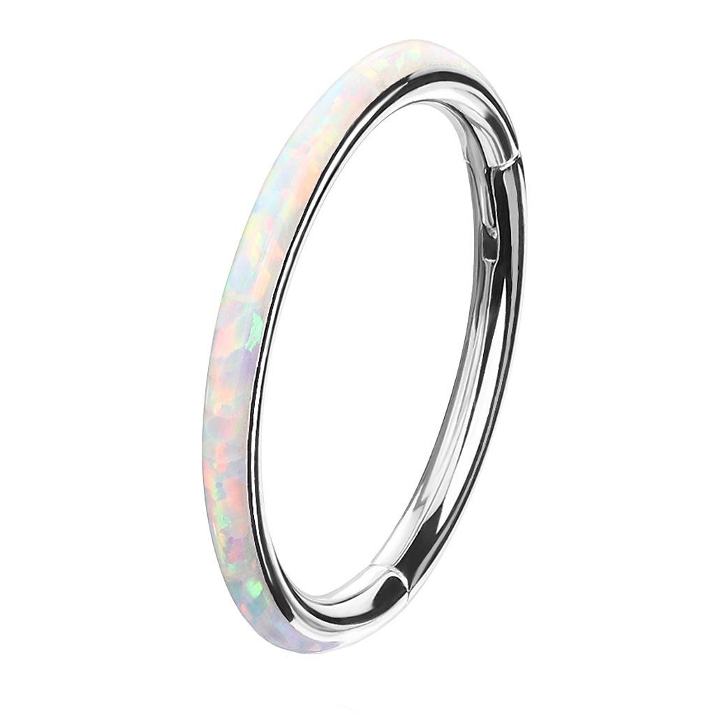 Nasenpiercing Piercing Segmentring Scharnier Clicker mit Opal
