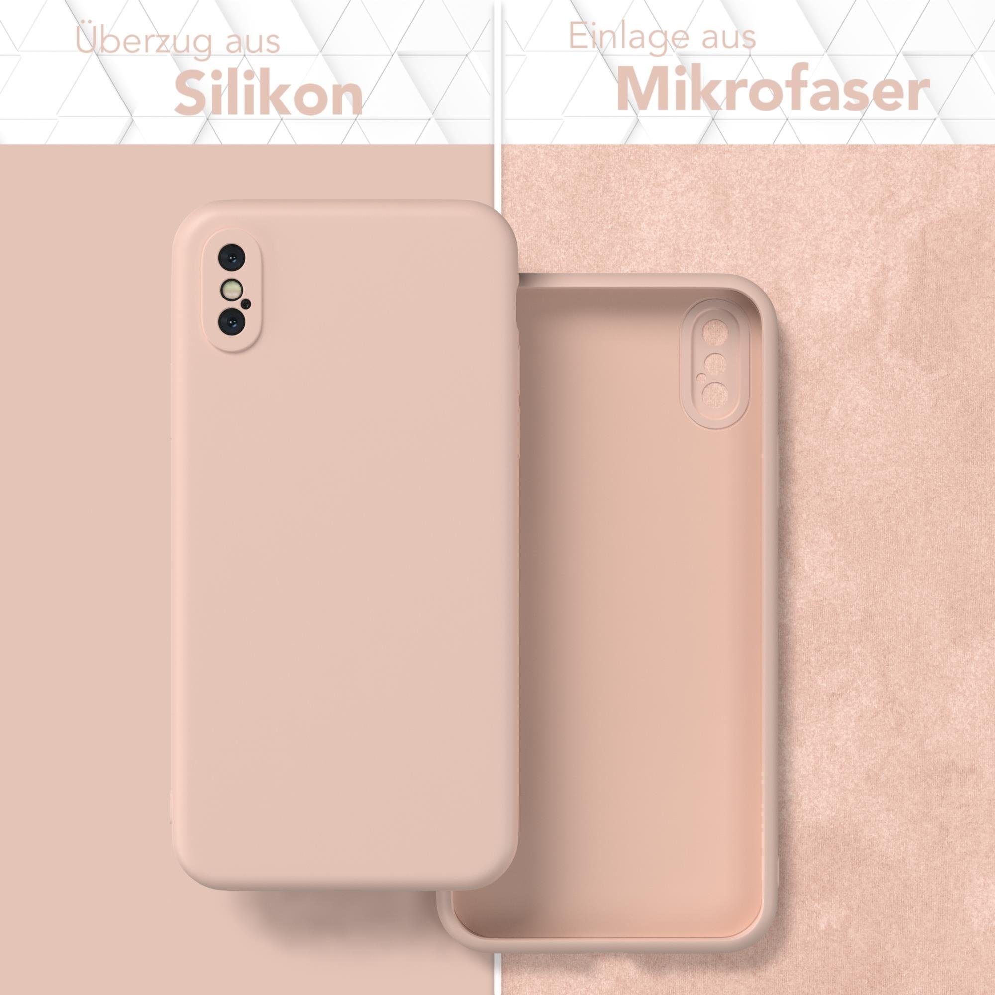 EAZY CASE Handyhülle für Apple iPhone X / XS Hülle Silikon 5,8 Zoll, Silikon Schutzhülle mit Kameraschutz kratzfest bumper Rosa Altrosa