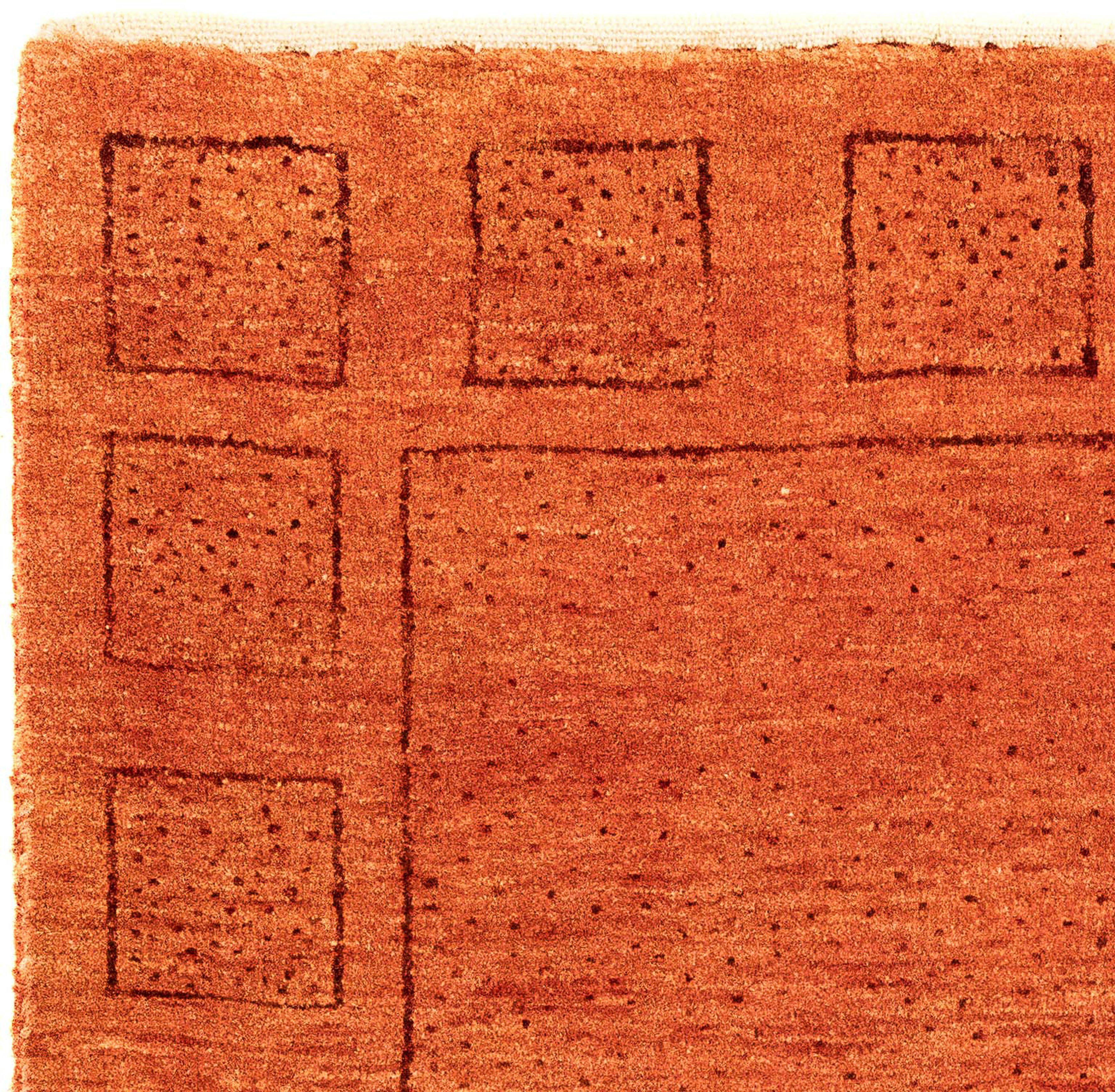 Wollteppich Gabbeh - Kaschkuli Perser - x Zertifikat Höhe: Handgeknüpft, morgenland, - Wohnzimmer, rost, 90 65 mit mm, cm Einzelstück rechteckig, 13