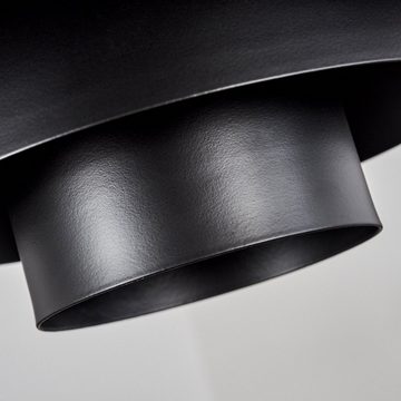 hofstein Hängeleuchte Hängelampe aus Metall in Schwarz, ohne Leuchtmittel, mit rundem Schirm (38 cm), Höhe max. 114,5 cm, 1 x E27
