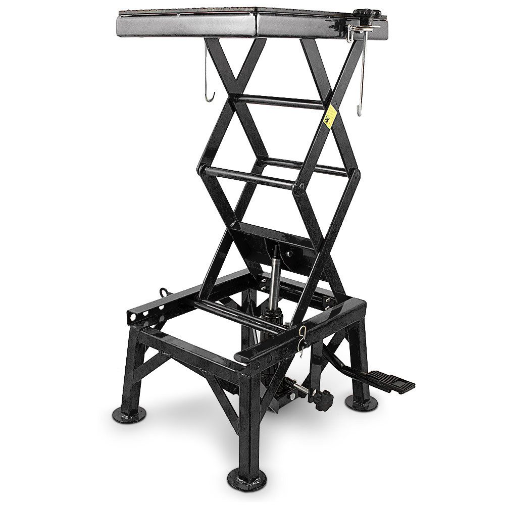Bituxx Motorradheber Hebebühne hydraulisch 60/75/87cm bis 135kg Schwarz, max. Hubhöhe: 87 cm, 1-tlg., MS-19733 – Bild 4 von 5